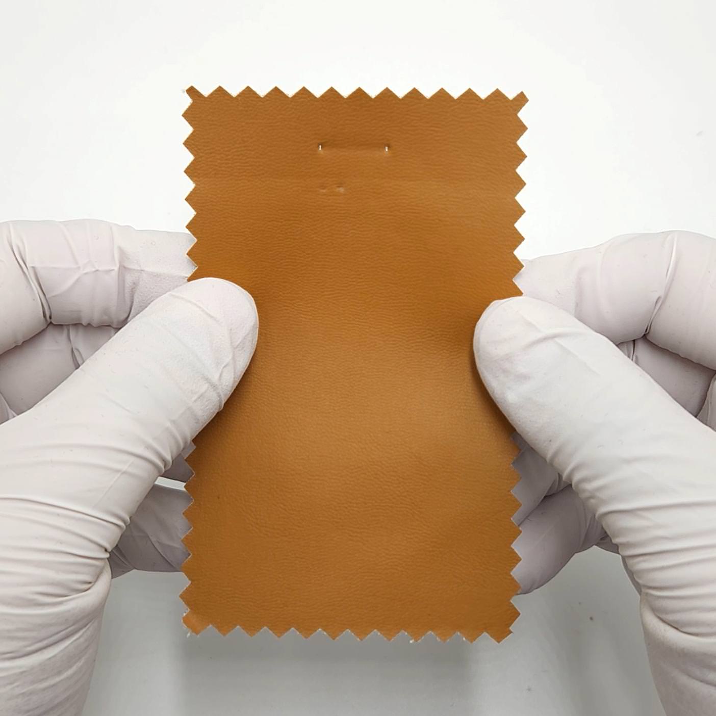 1.Camel brown-2.Rose beige-3.Ivory-4.Light beige-5.Light taupe - Soft Solid Leather Rayon Polyurethane Woven Fabric - FAB 1805