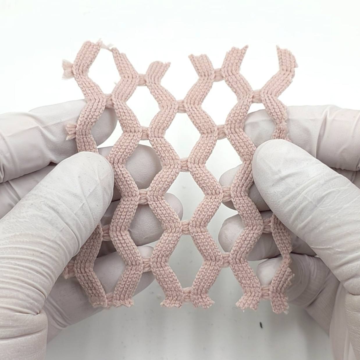 1.Pink-2.White-3.Light Blue-4.Beige-5.Khaki - Airy Zigzag Mesh Poly Knit Fabric - FAB 1849