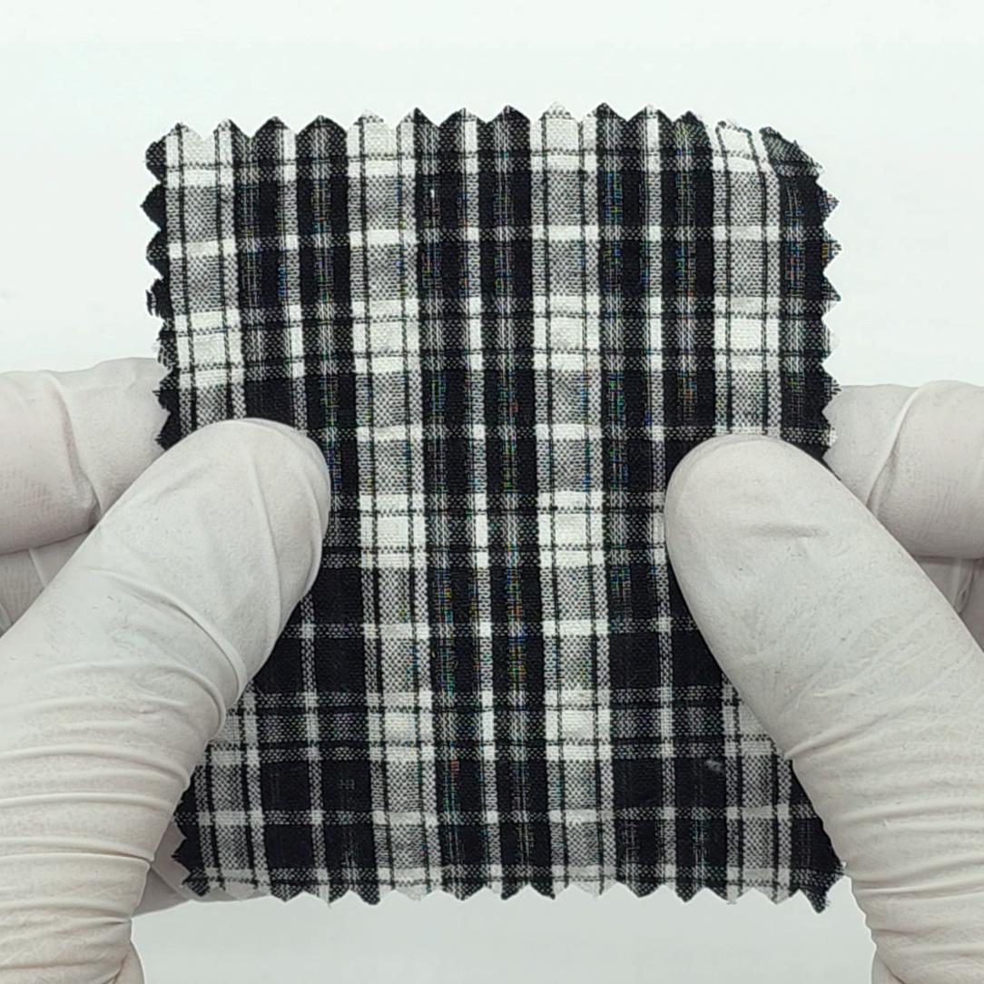 1: Black-2: Light Blue-3: White-4: Navy Blue-Swatch - Gingham Poly Cotton Woven Fabric - FAB 1863