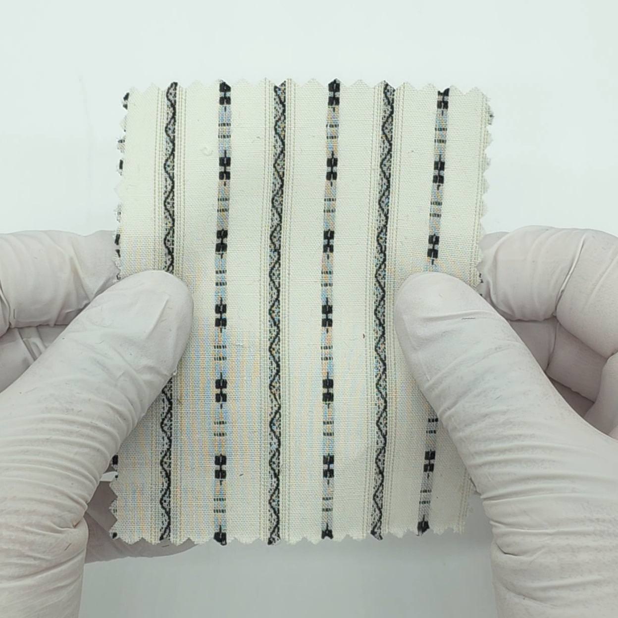 Lightweight Textured Dobby Geometric Stripe Cotton Woven Fabric - FAB 1924 - Main