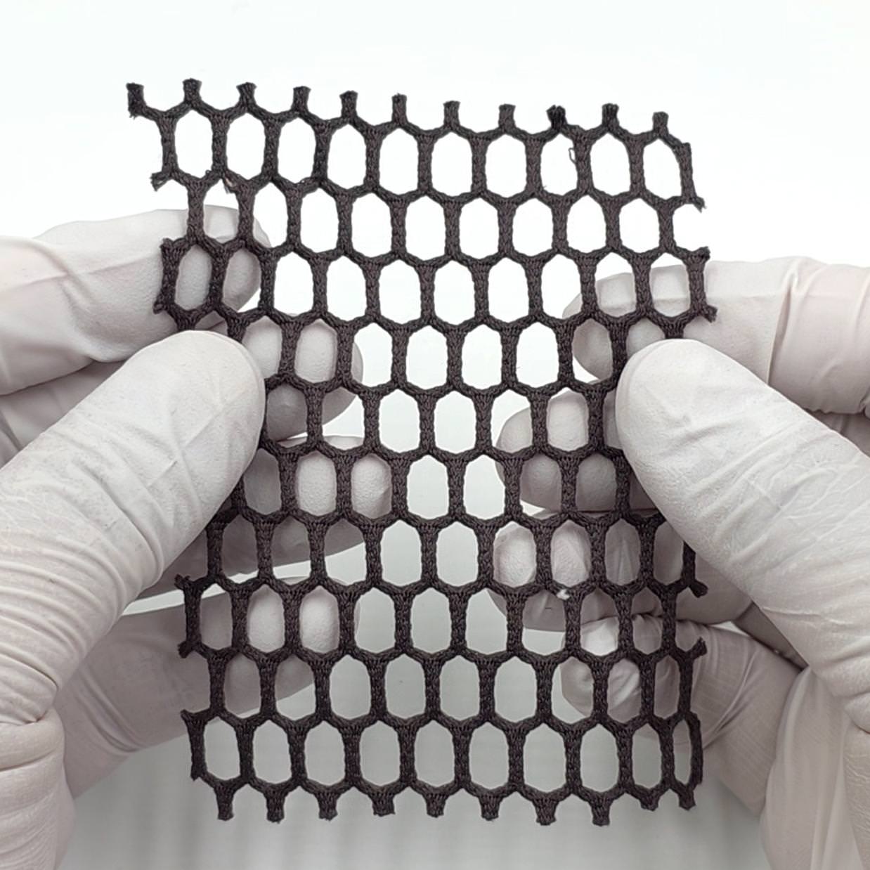 1.Brown-2.Ivory-3.White-4.Navy-5.Black - Mesh Honeycomb Poly Knit Fabric - FAB 1846