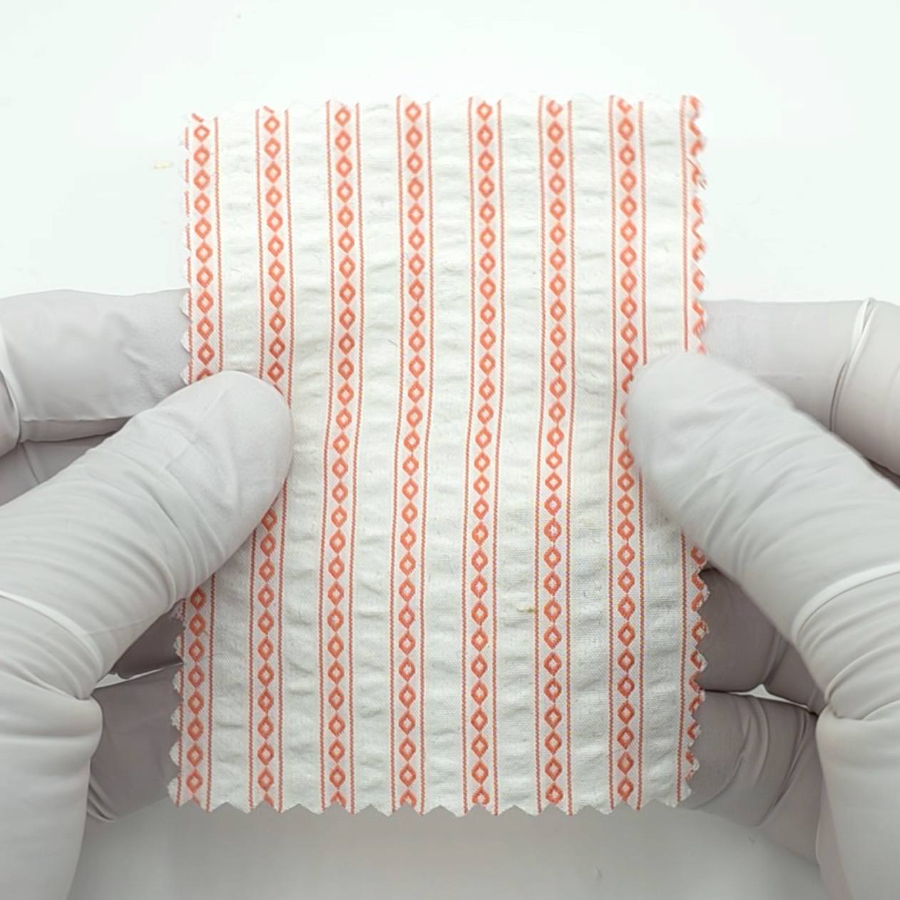 1.Pink-2.Silver-3.Beige-4.Blue-5.Green - Stripe Jacquard Cotton Polyester Woven Fabric - FAB 1820