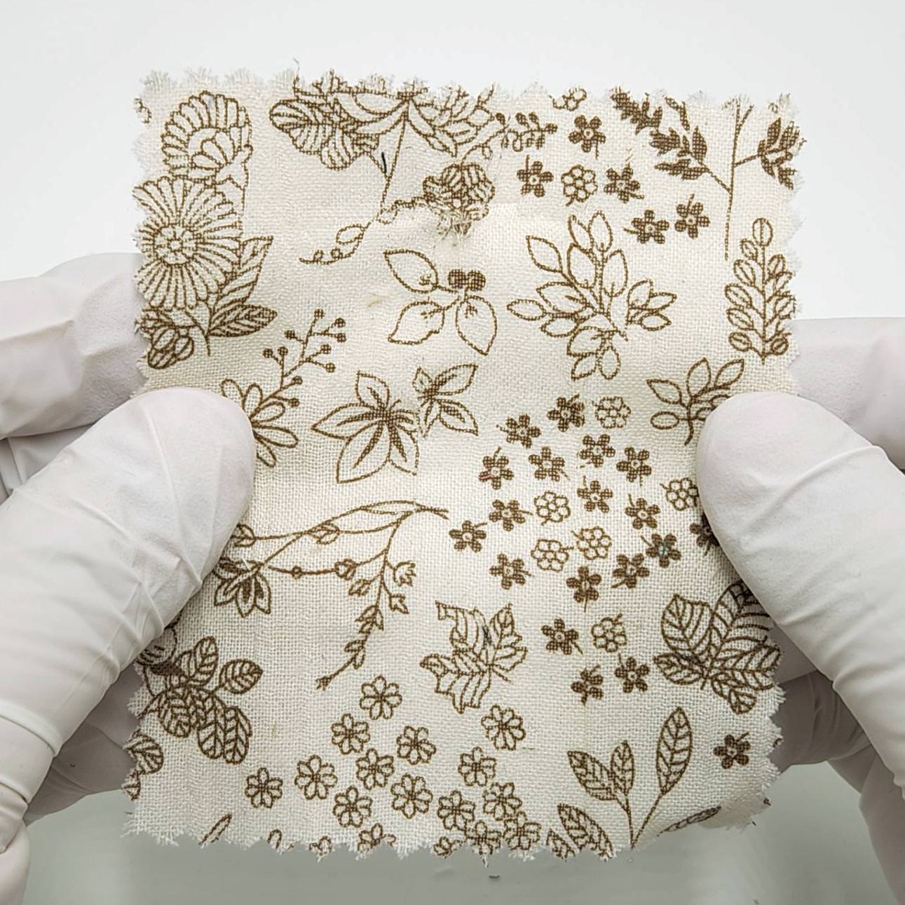 Intricate Botanical Toile Print Gauze Cotton Woven Fabric - FAB1750 - 1.Ivory-2.Cream-3.Beige-4.Powder blue-5.Rose-6.Black