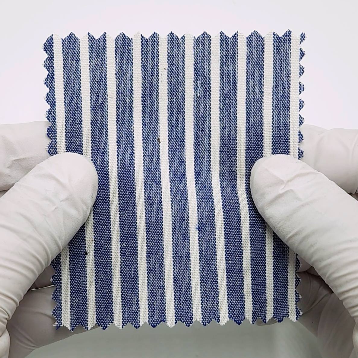 1.Blue-2.Navy-3.Black-Swatch - 5mm Pencil Stripe YarnDyed Cotton Woven Fabric - FAB 1761