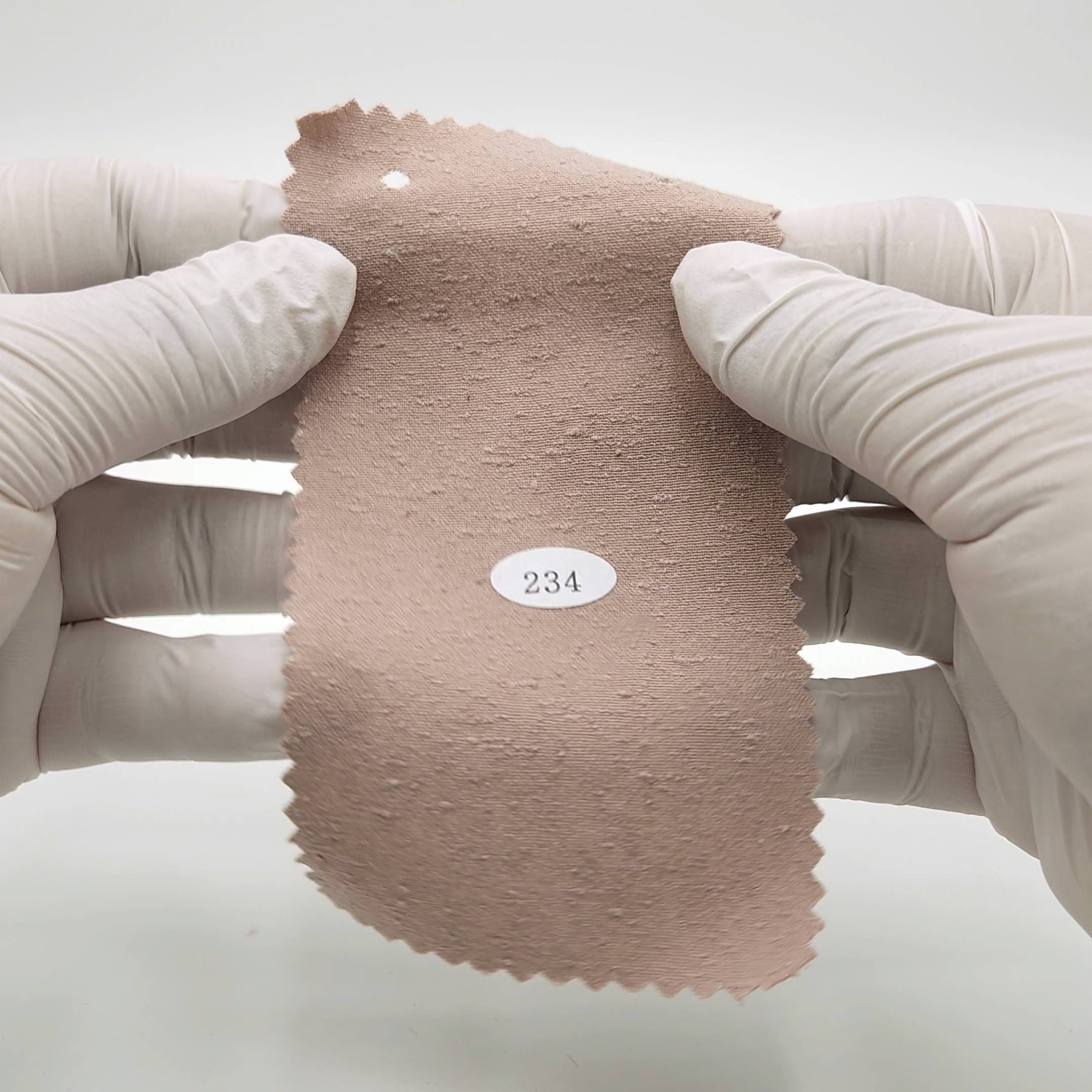 Solid Enzyme Recycled Slub Washing Polyester Rayon Cotton Woven Fabric - FAB 1712 -