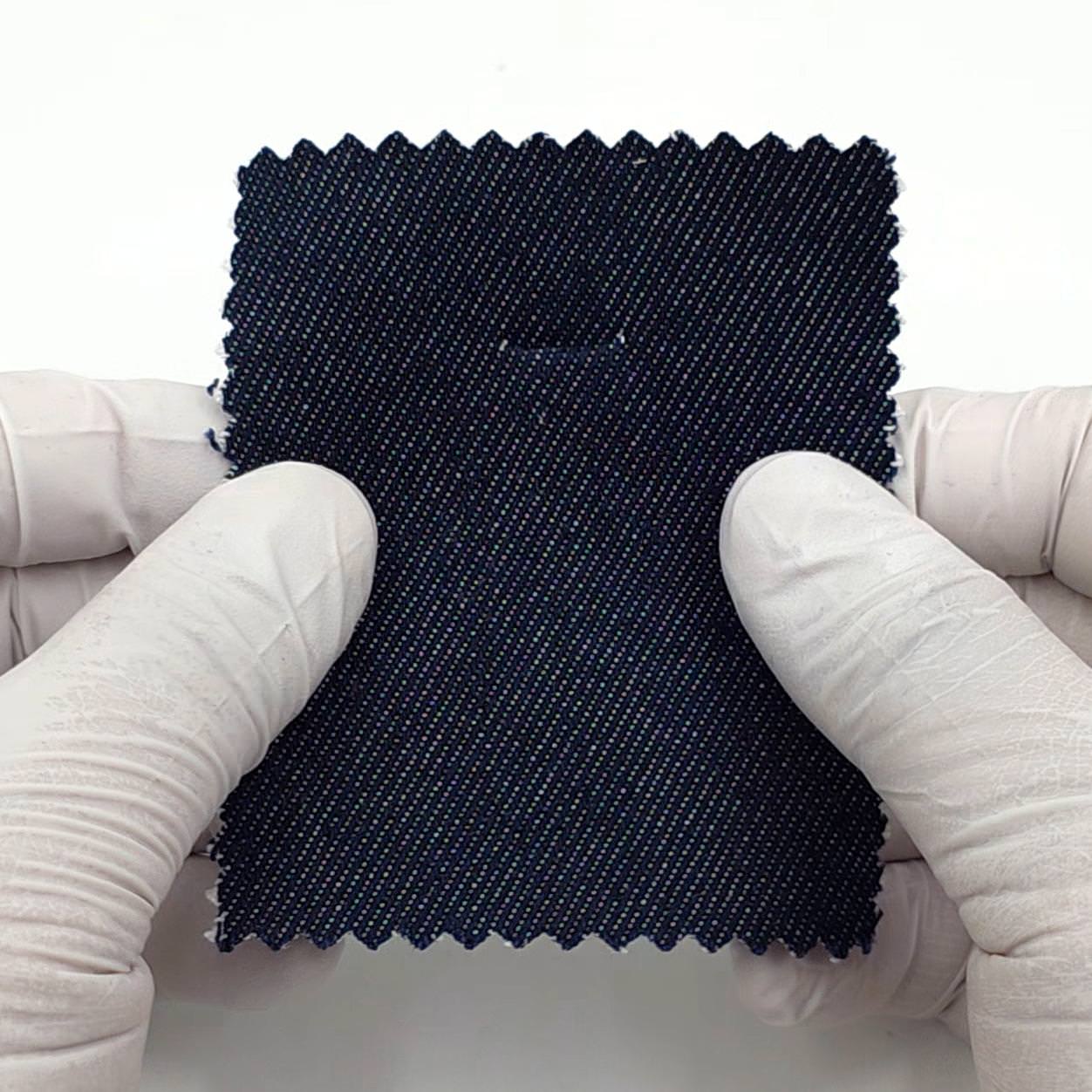 1.Navy Blue-2.Navy Black-3.Black-4.White-5.Charcoal Gray - Fake Denim Cotton Poly Woven Fabric - FAB 1838