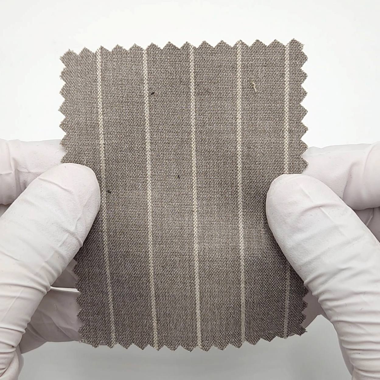 1.Tan-2.Light Gray-3.Dark Gray-4.Charcoal-5.Navy Blue - Chalk Stripe Plain Polyester Spandex Rayon Woven Fabric - FAB 1781