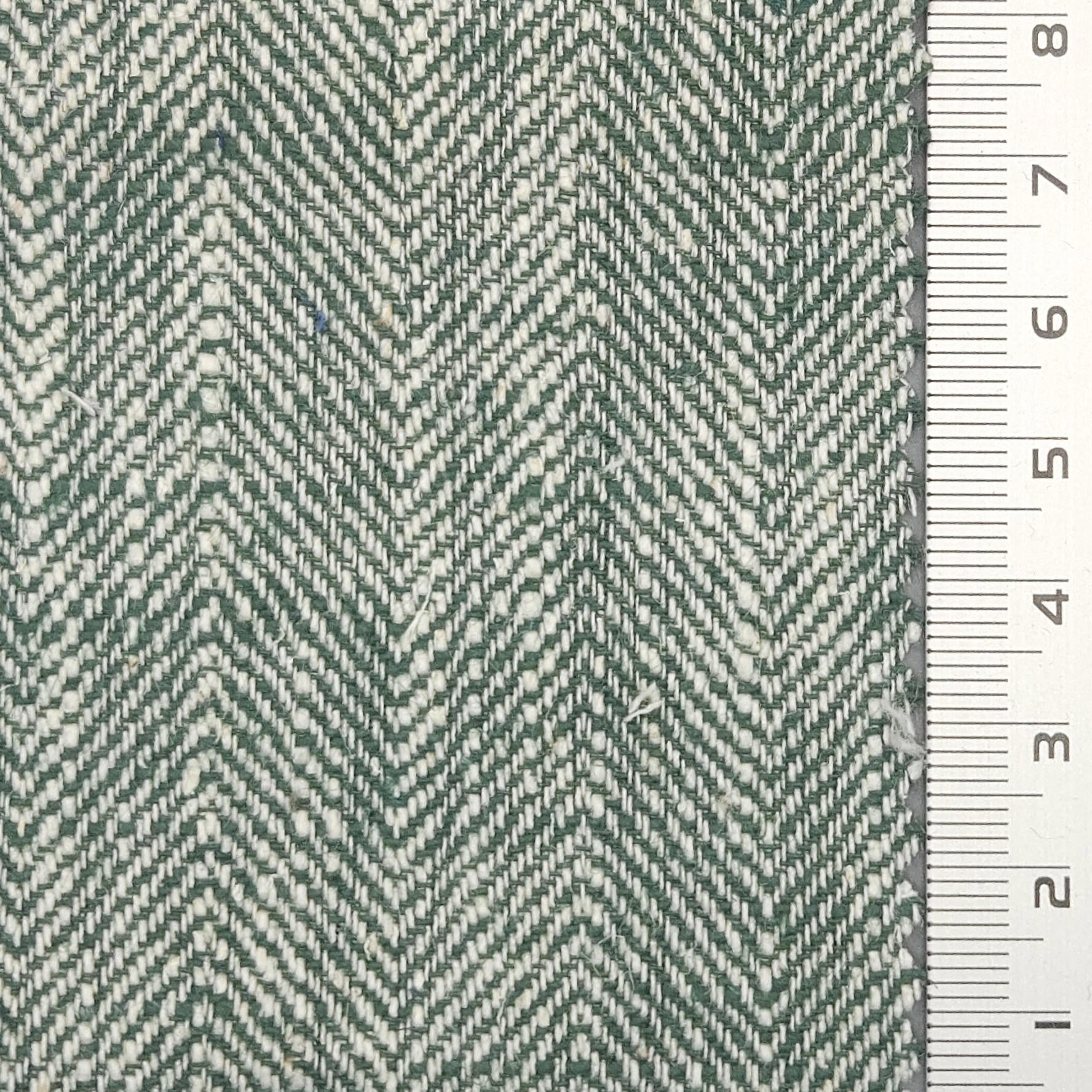 8s Herringbone Washing YarnDyed Cotton Linen Woven Fabric - FAB 1676 - 10.Spanish Green