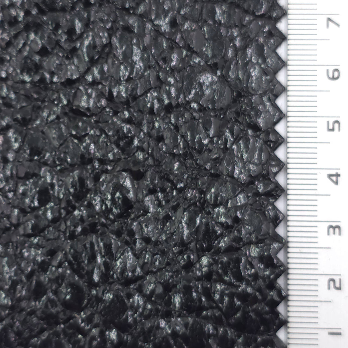 Black - Cracked Foil Woven Nylon Pu Fabric - FAB1854