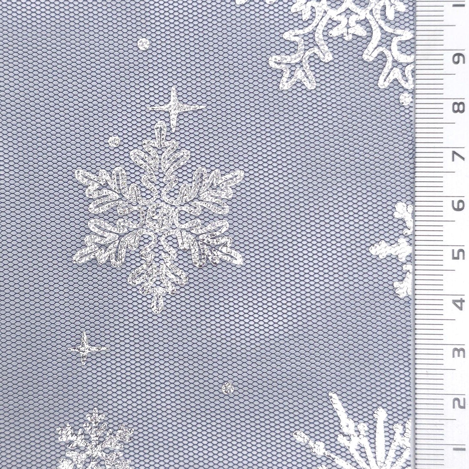 Snowflake Polyester Knit Fabric - FAB1952 - Navy