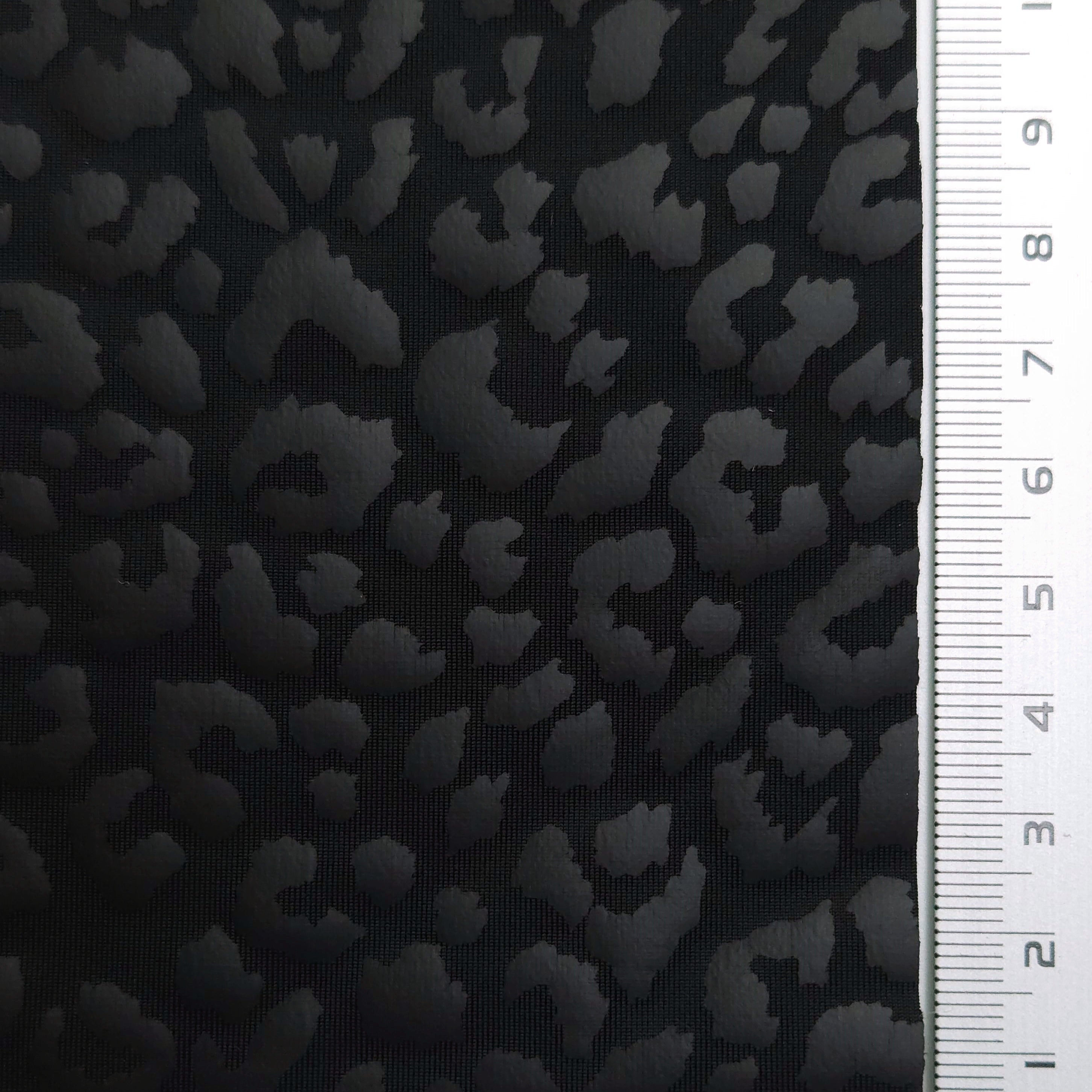 Foil Spandex Polyester Knit Fabric - FAB 1566 - 11.Black (Leopard)