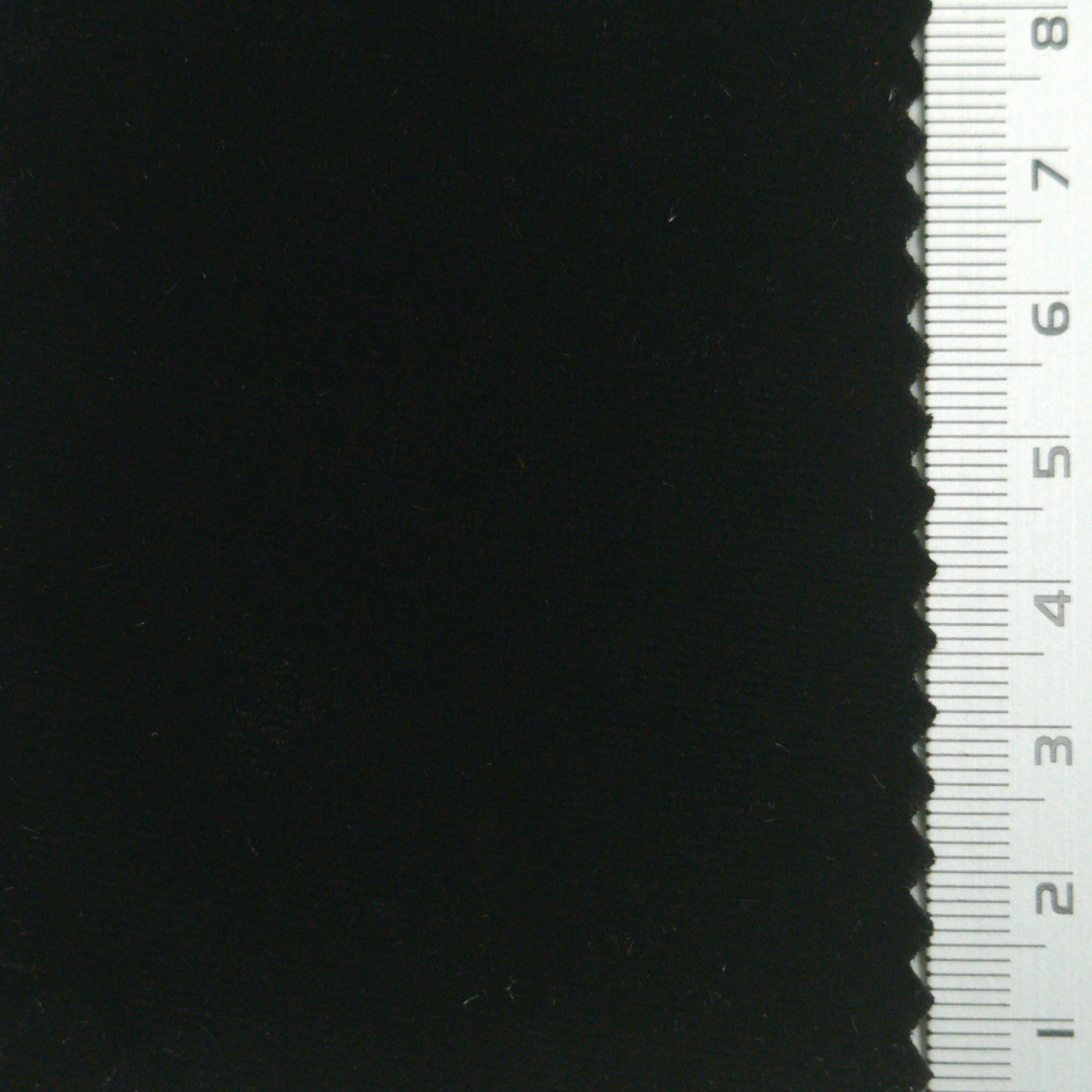 Solid Stretch Velvet Spandex Polyester Knit Fabric - FAB 1584 - 11.Black