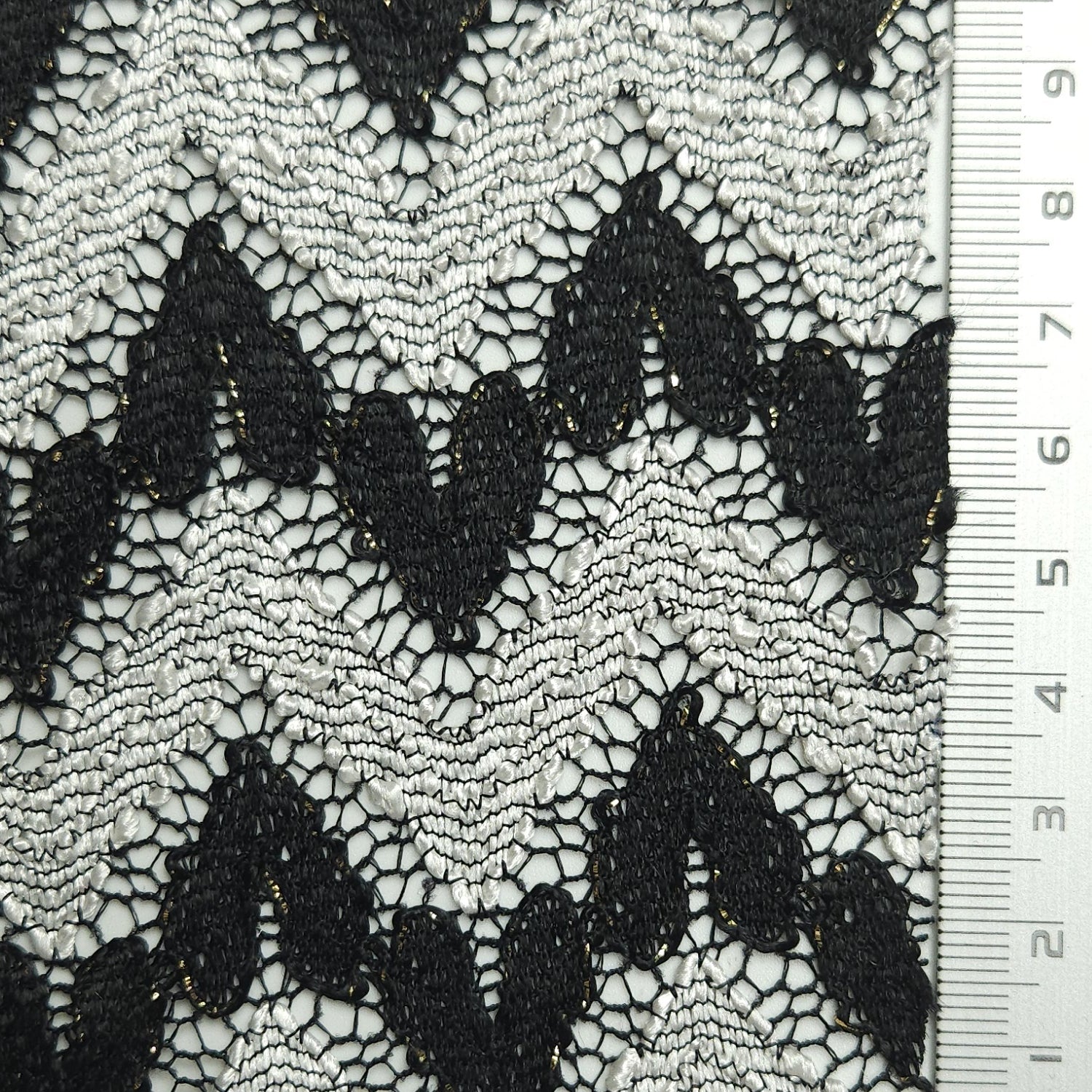 Solid Chevron Lace Polyester Nylon Spandex Knit Fabric - FAB 1581 - 11.Link Water