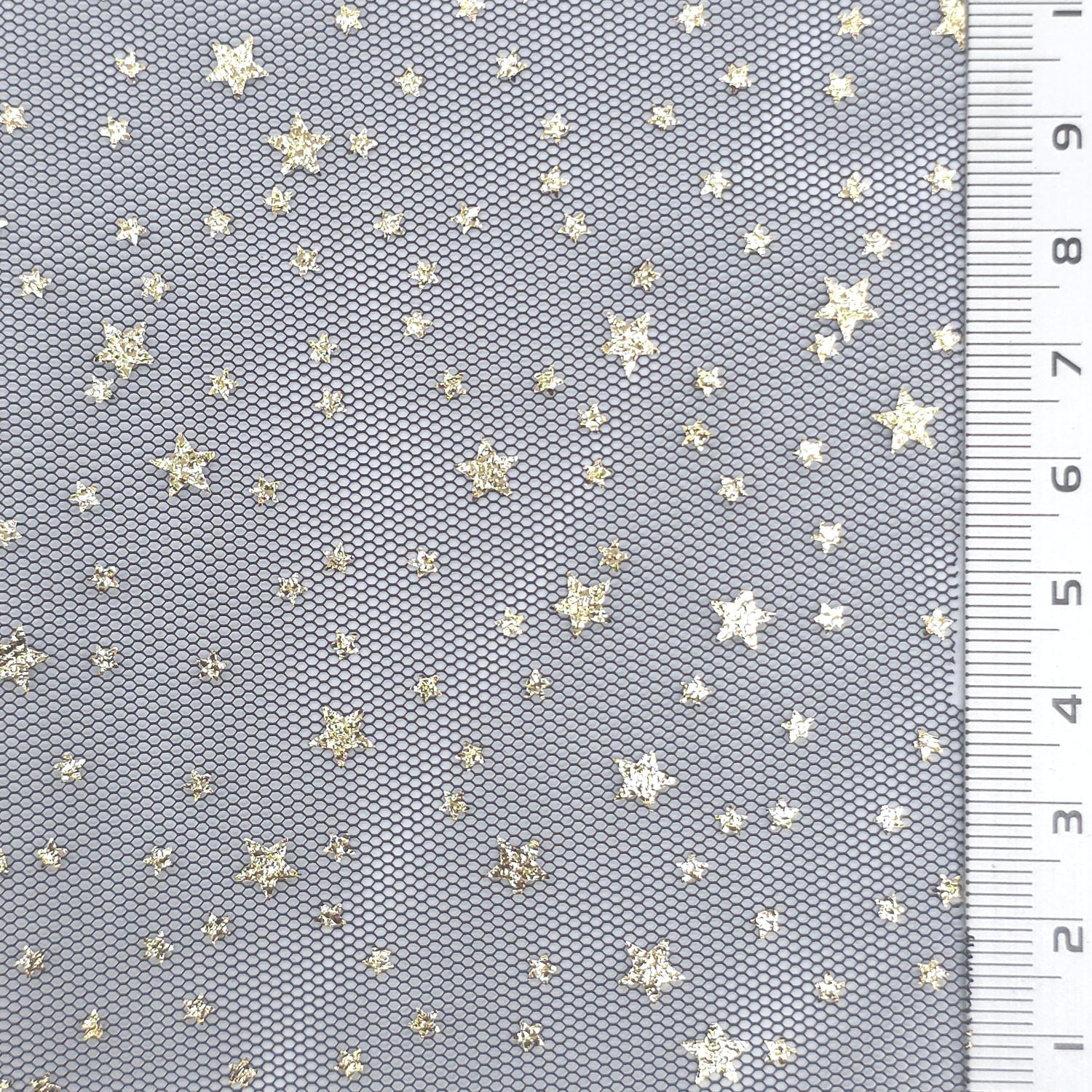 Star Print Poly Knit Fabric - FAB1953 - Black