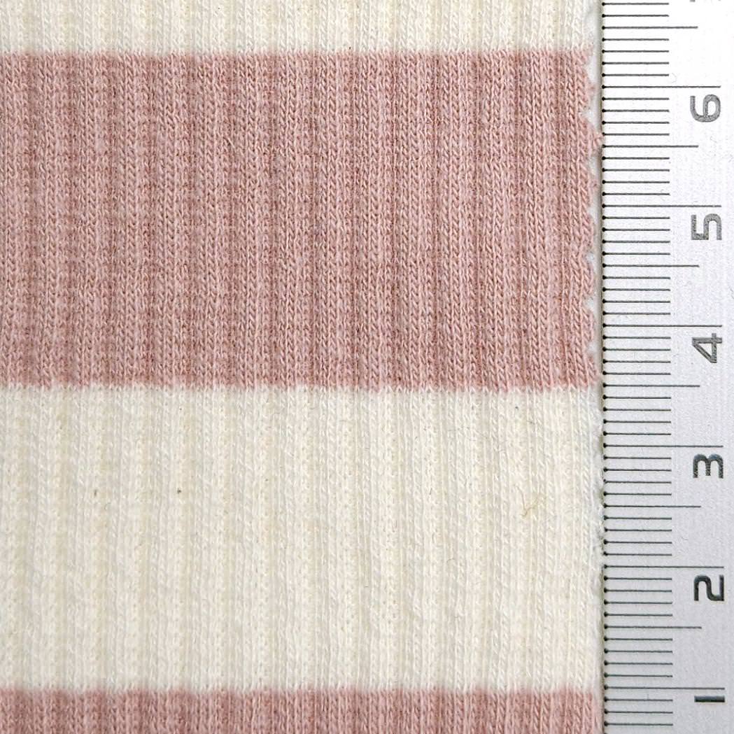1 Inch Stripe Rib Cotton Spandex Knit Fabric - FAB1608 - 1.White/Black-2.White/Navy-3.White/Red-4.White/Blue-5.White/Blue-6.White/Pink-7.White/Grey-8.White/Green-9.White/Beige-10.White/Royal