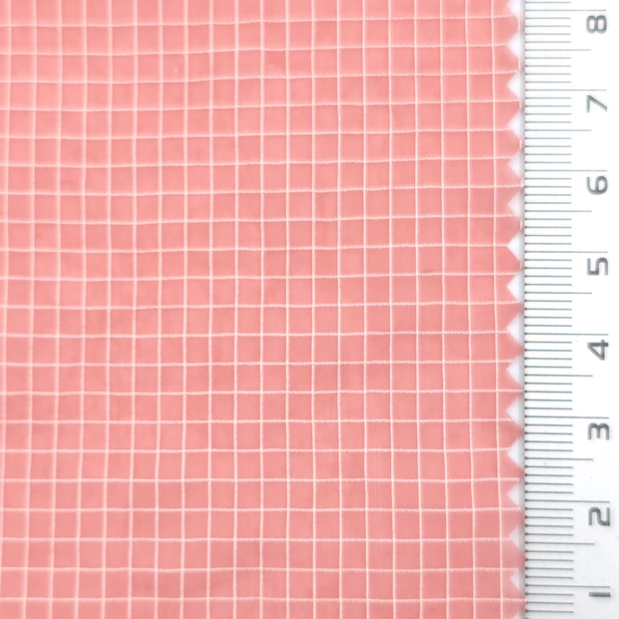 Coral - Windowpane Plain Nylon Woven Fabric - FAB1869