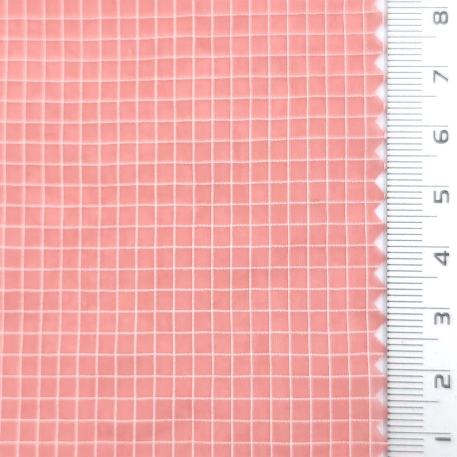 Coral - Windowpane Plain Nylon Woven Fabric - FAB1869