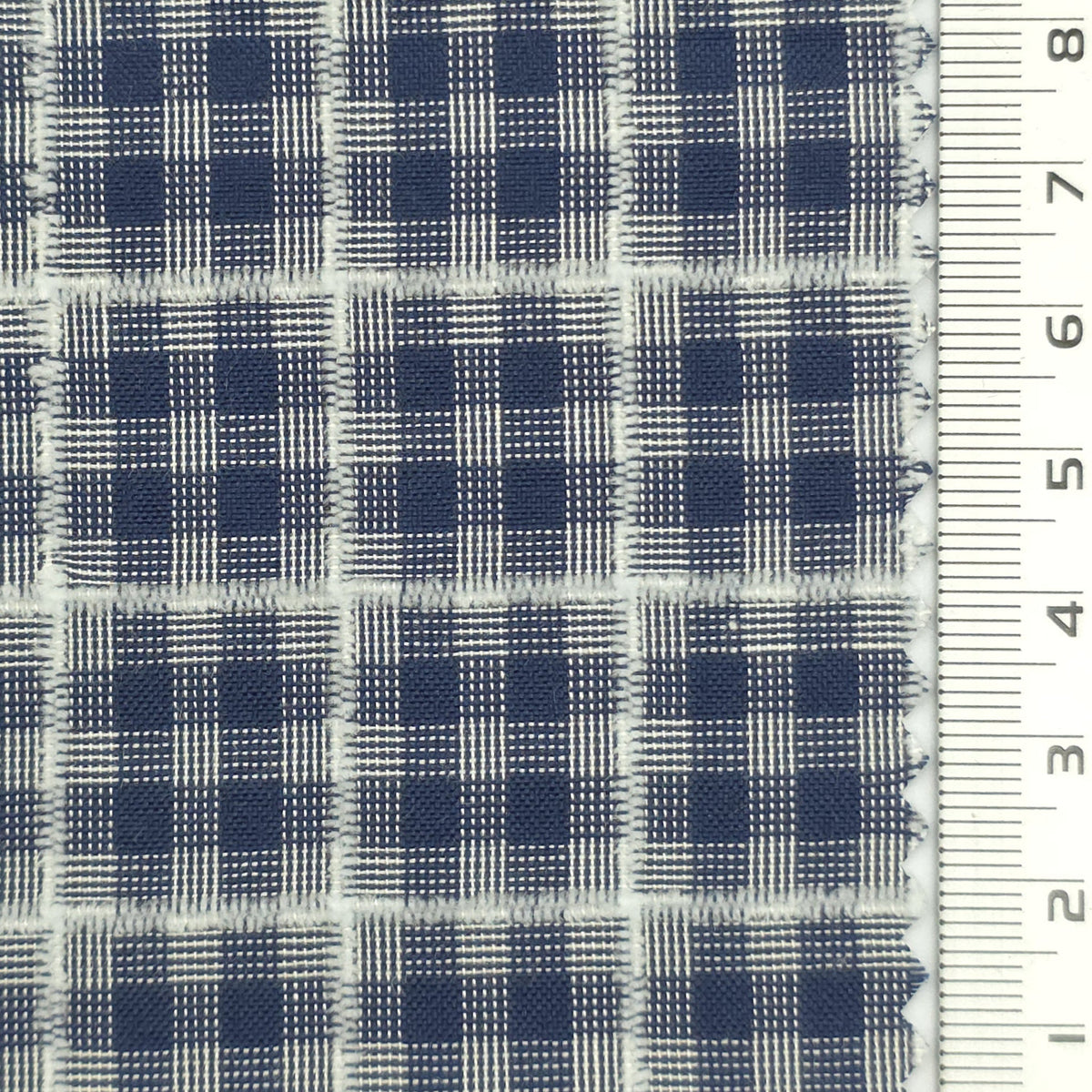 1: Dark Charcoal-2: Peach-3: Mustard Yellow-4: Golden Brown-5: Tan - Textured Lightweight Embroidered Plaid Poly Cotton Shirting Woven Fabric - FAB 1935