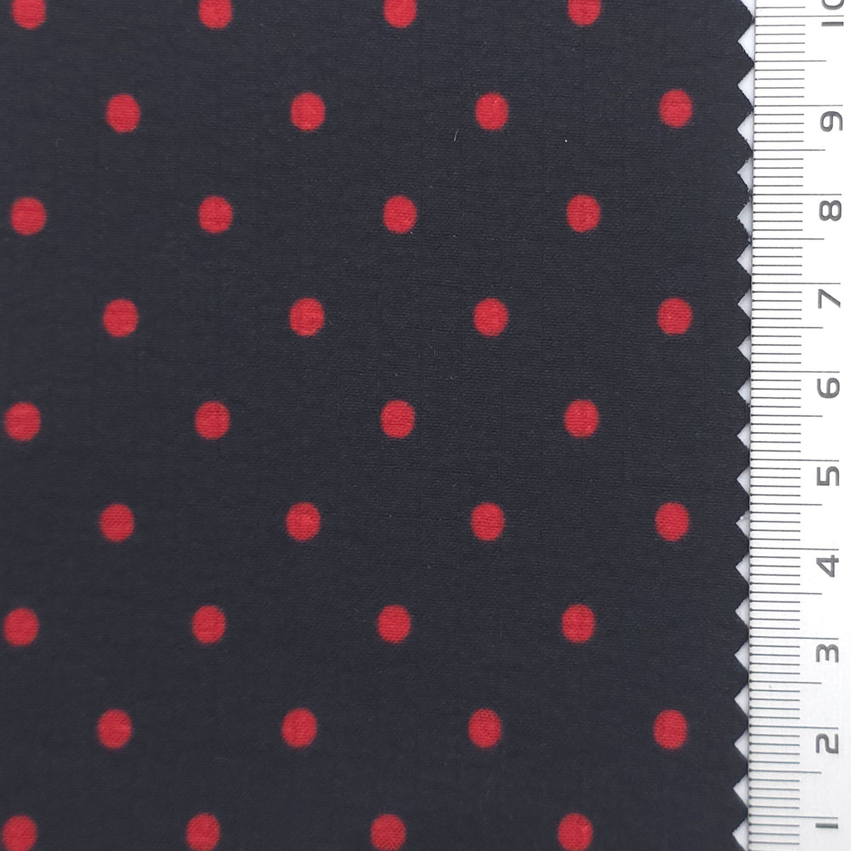 Polka Dot Polyester Woven Fabric - FAB1972 - Black