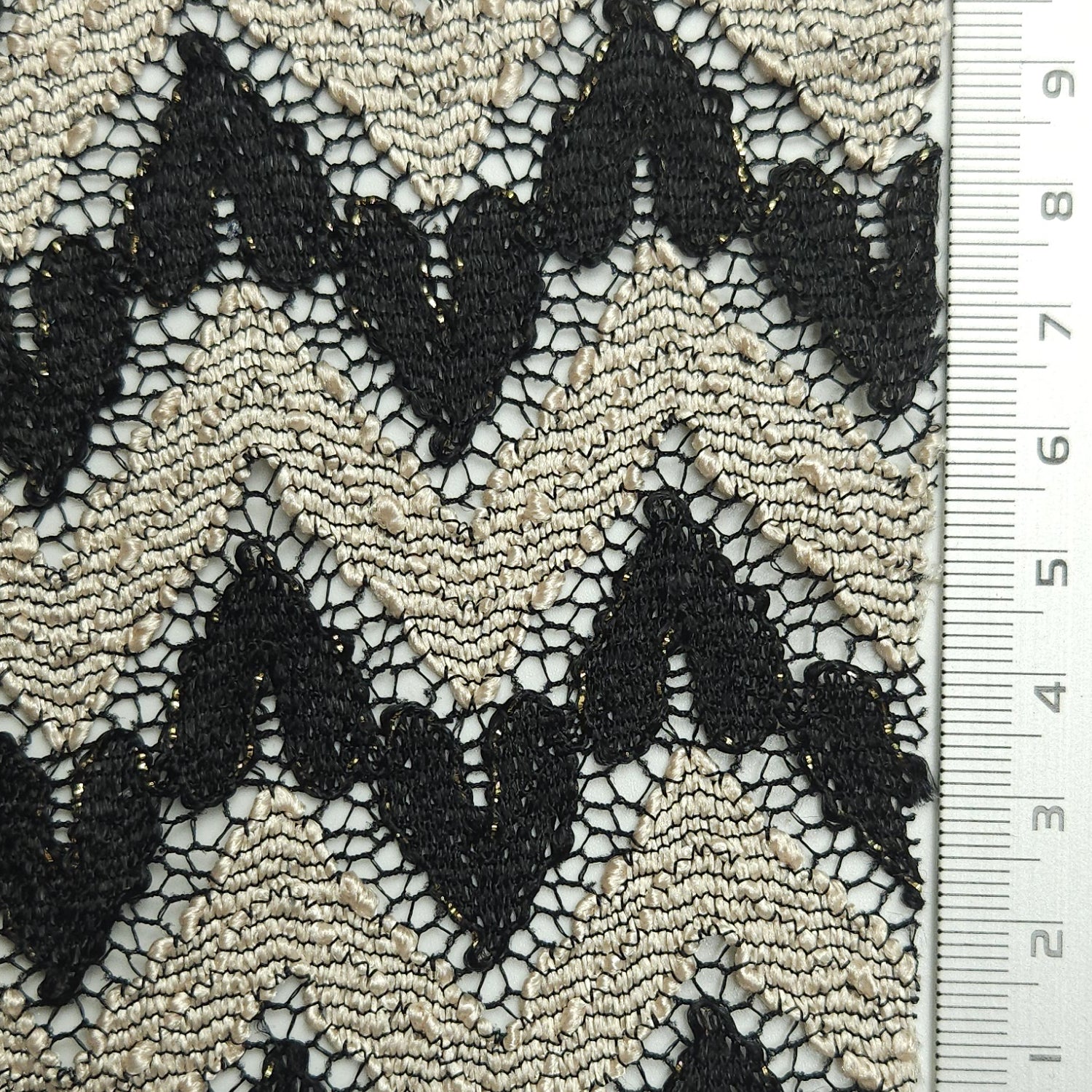 Solid Chevron Lace Polyester Nylon Spandex Knit Fabric - FAB 1581 - 12.Kangaroo