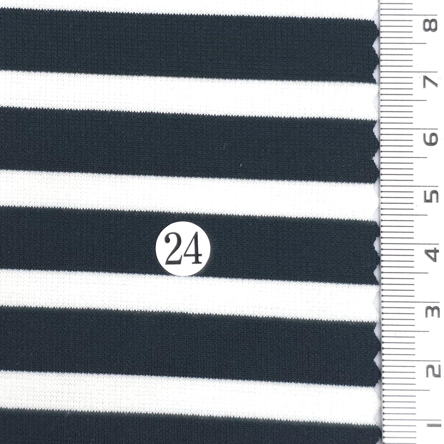 Grayish Black - Stable Medium Weight Striped Poly Cotton Span Ponte Knit Fabric - FAB 1922