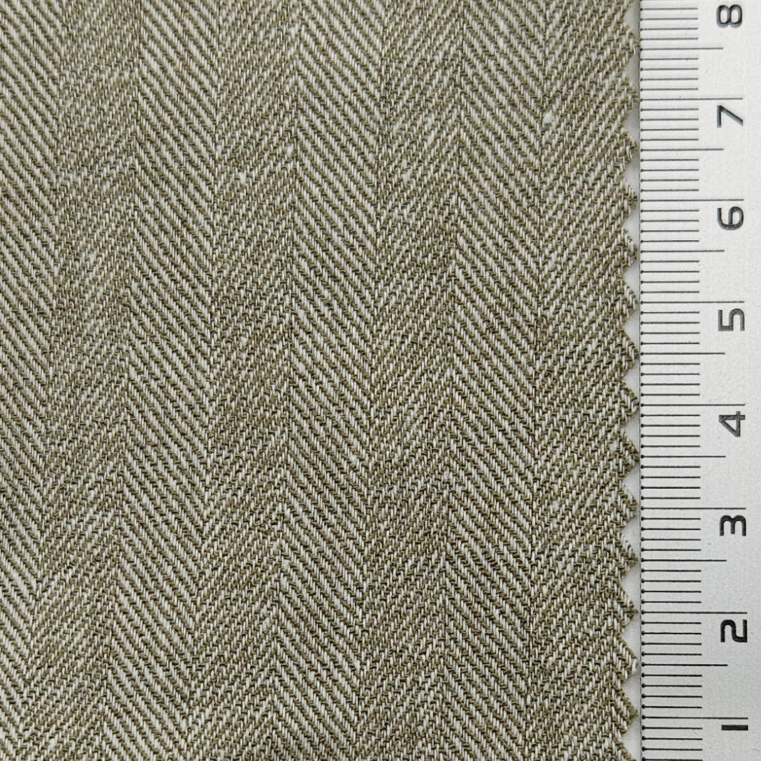 Herringbone Enzyme Washing Rayon Spandex Cotton Linen Woven Fabric - FAB 1652 - 12.Quill Grey
