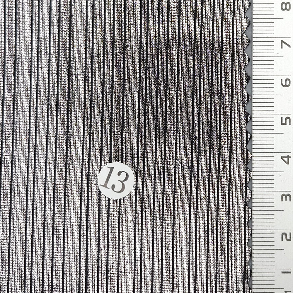 Solid Foil Irregular Slinky Polyester Spandex Knit Fabric - FAB1697 - 1.White/Silver (2)-2.White/Gold (1)-3.Grey/Silver (3)-4.Grey/Gold (4)-5.Beige/Silver (6)-6.Beige/Gold (7)-7.Royal/Silver (8)-8.Brown/Gold (9)-9.Teal/Silver (10)-10.Brown/Silver (11)