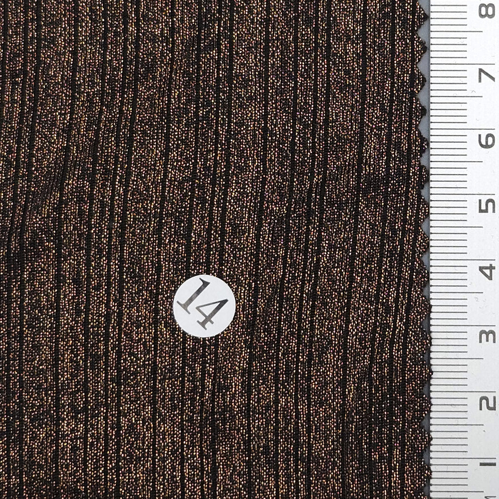 Solid Foil Irregular Slinky Polyester Spandex Knit Fabric - FAB1697 - 1.White/Silver (2)-2.White/Gold (1)-3.Grey/Silver (3)-4.Grey/Gold (4)-5.Beige/Silver (6)-6.Beige/Gold (7)-7.Royal/Silver (8)-8.Brown/Gold (9)-9.Teal/Silver (10)-10.Brown/Silver (11)