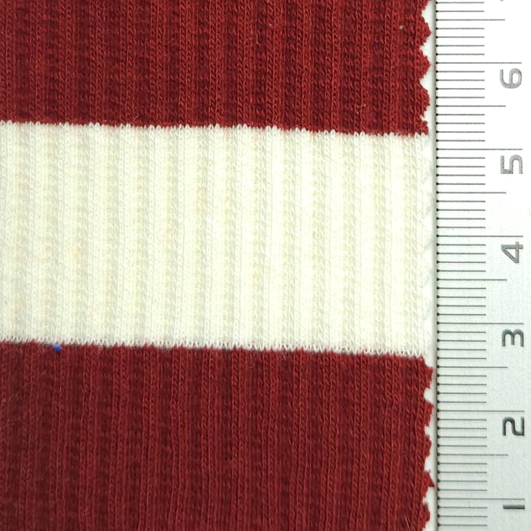 1 Inch Stripe Rib Cotton Spandex Knit Fabric - FAB1608 - 1.White/Black-2.White/Navy-3.White/Red-4.White/Blue-5.White/Blue-6.White/Pink-7.White/Grey-8.White/Green-9.White/Beige-10.White/Royal