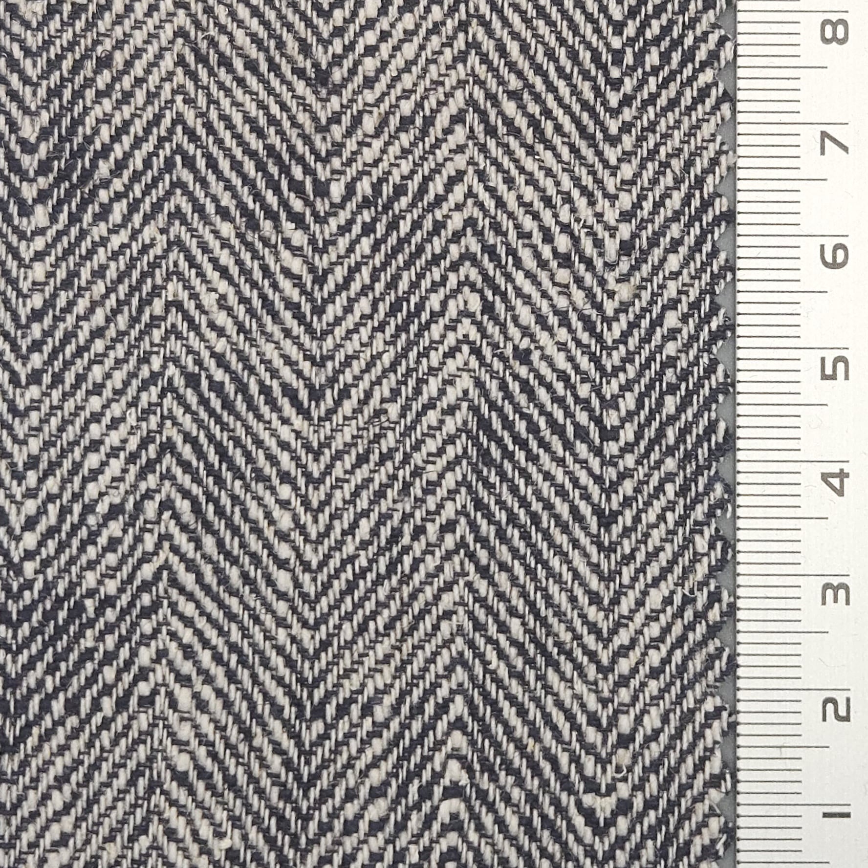 8s Herringbone Washing YarnDyed Cotton Linen Woven Fabric - FAB 1676 - 14.Navy