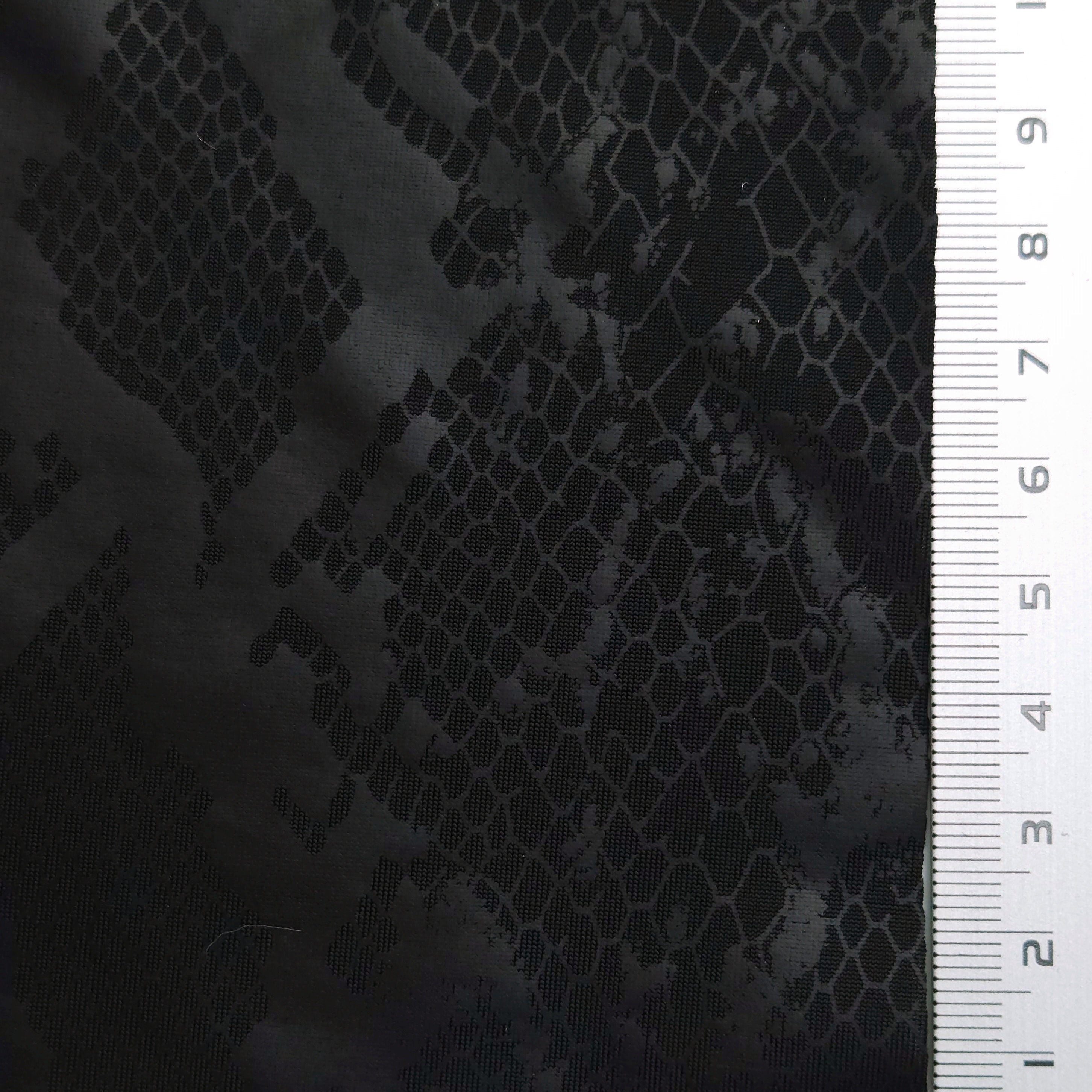 Foil Spandex Polyester Knit Fabric - FAB 1566 - 14.Black (Snake)