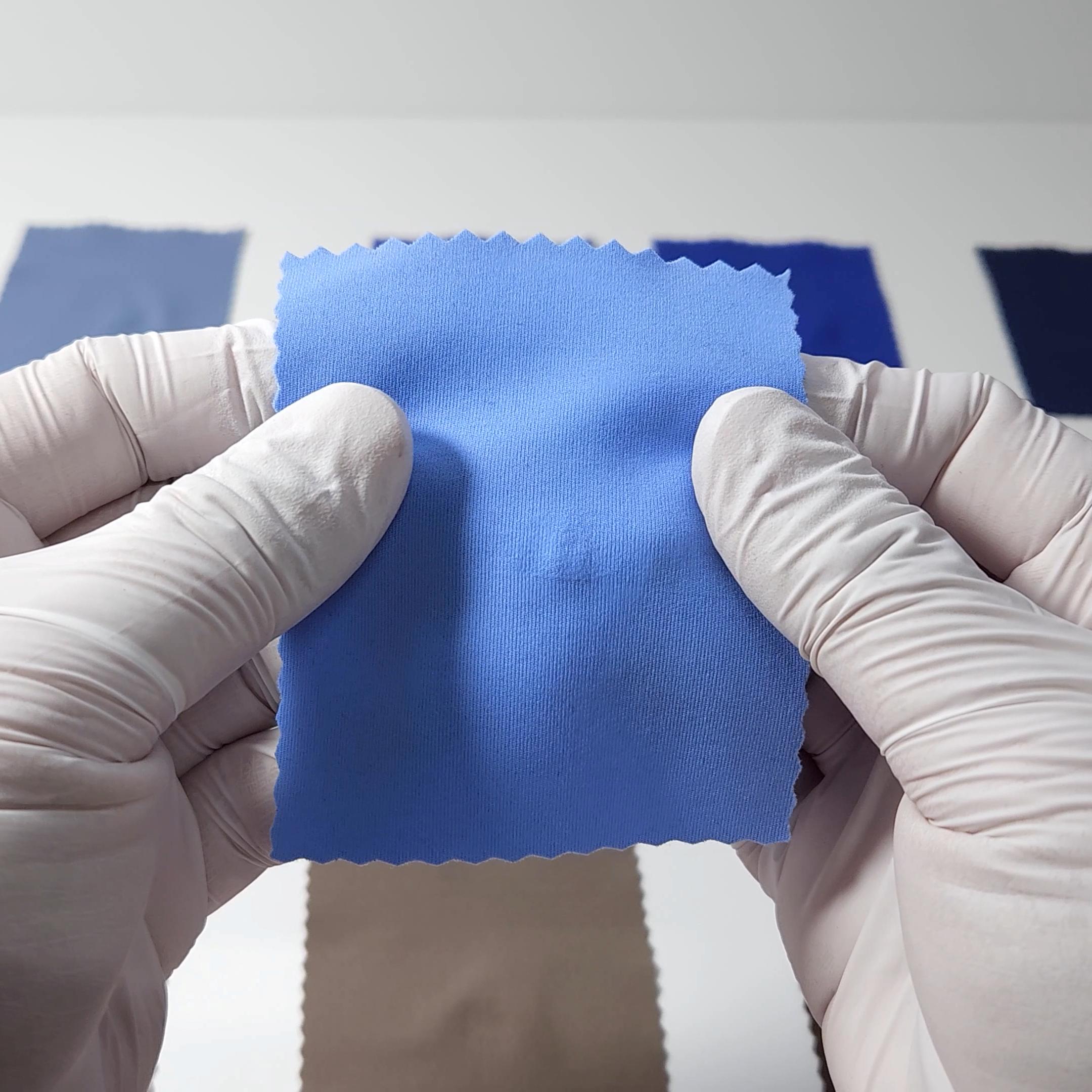 1.Lavender Blue-2.Sky Blue-3.Grey BLue-4.Lavender Purple-5.Royal Blue - 4Way Solid Jersey Nylon Spandex Knit Fabric - FAB 1544