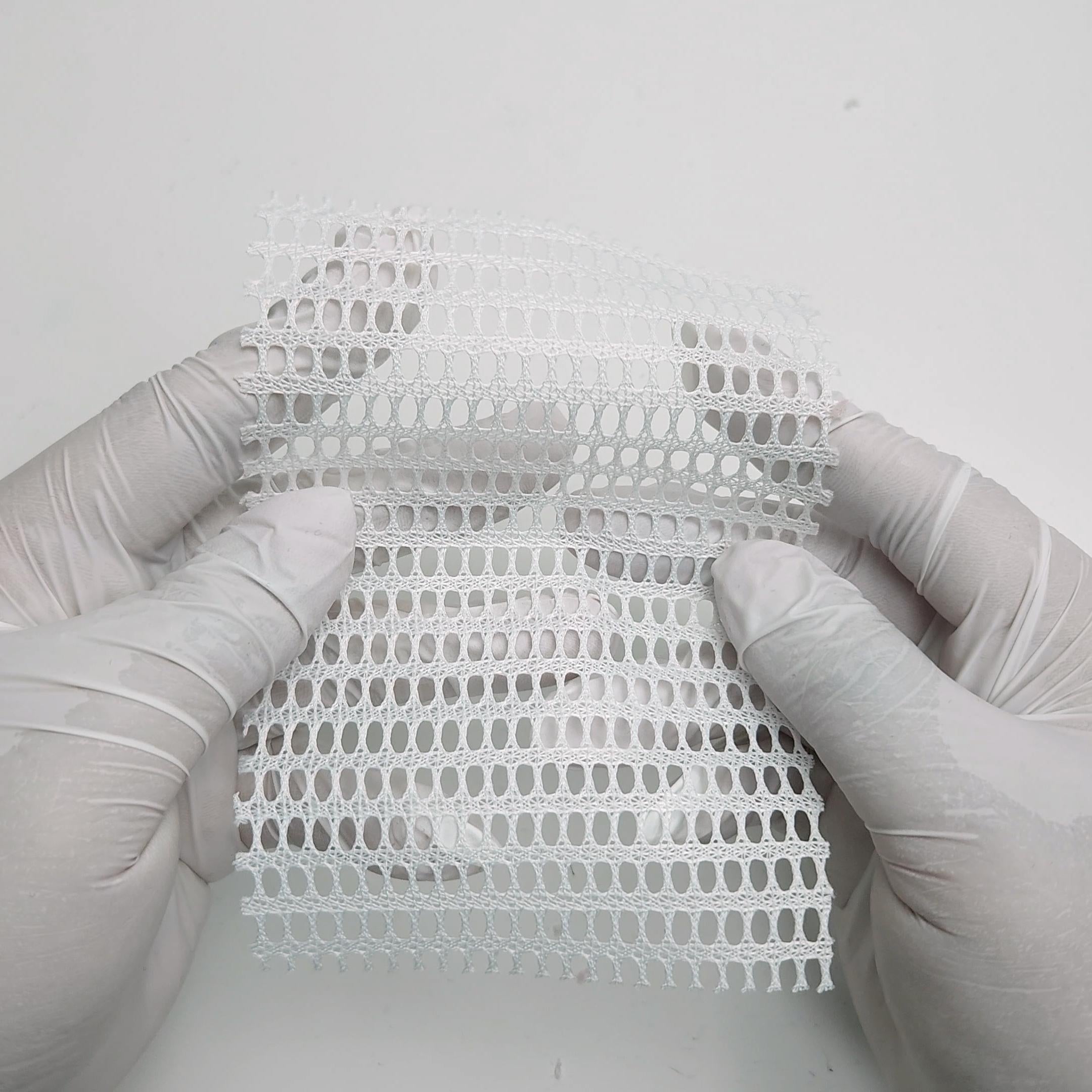 1.White-2.Travertine-3.Loafer-4.Porcelain-5.Midnight Express - Solid Lace Mesh Polyester Knit Fabric - FAB 1576