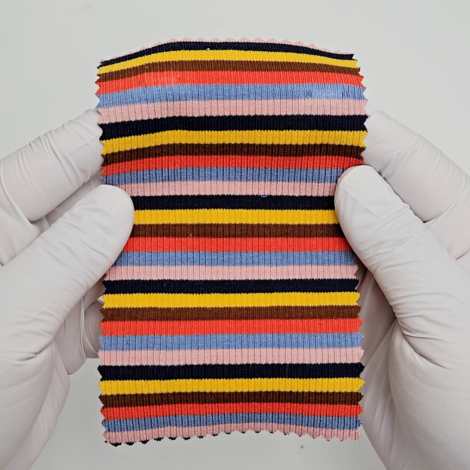 Stripe Rib YarnDyed Spandex Cotton Knit Fabric - FAB 1590 -