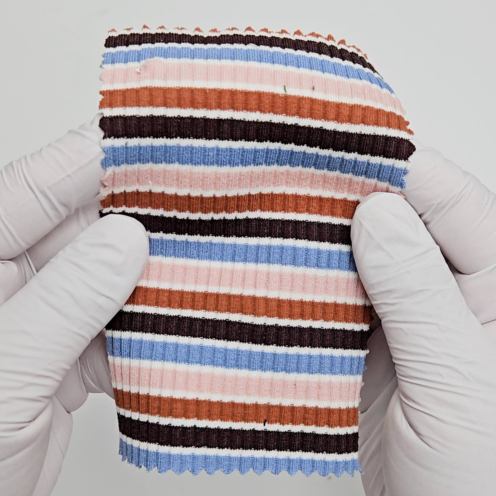 Stripe Rib YarnDyed Spandex Cotton Knit Fabric - FAB 1591 -