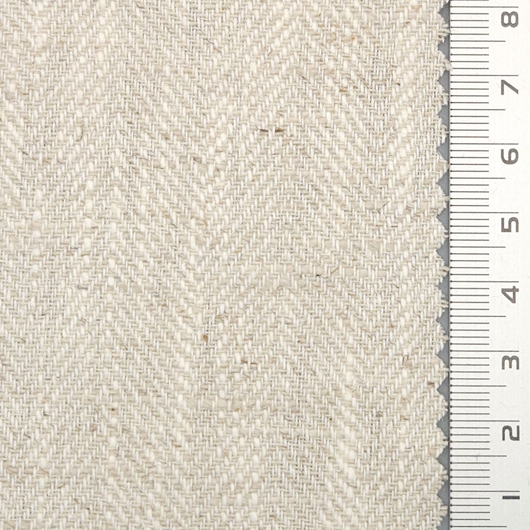 8s Herringbone Washing YarnDyed Cotton Linen Woven Fabric - FAB 1676 - 15.Blanc