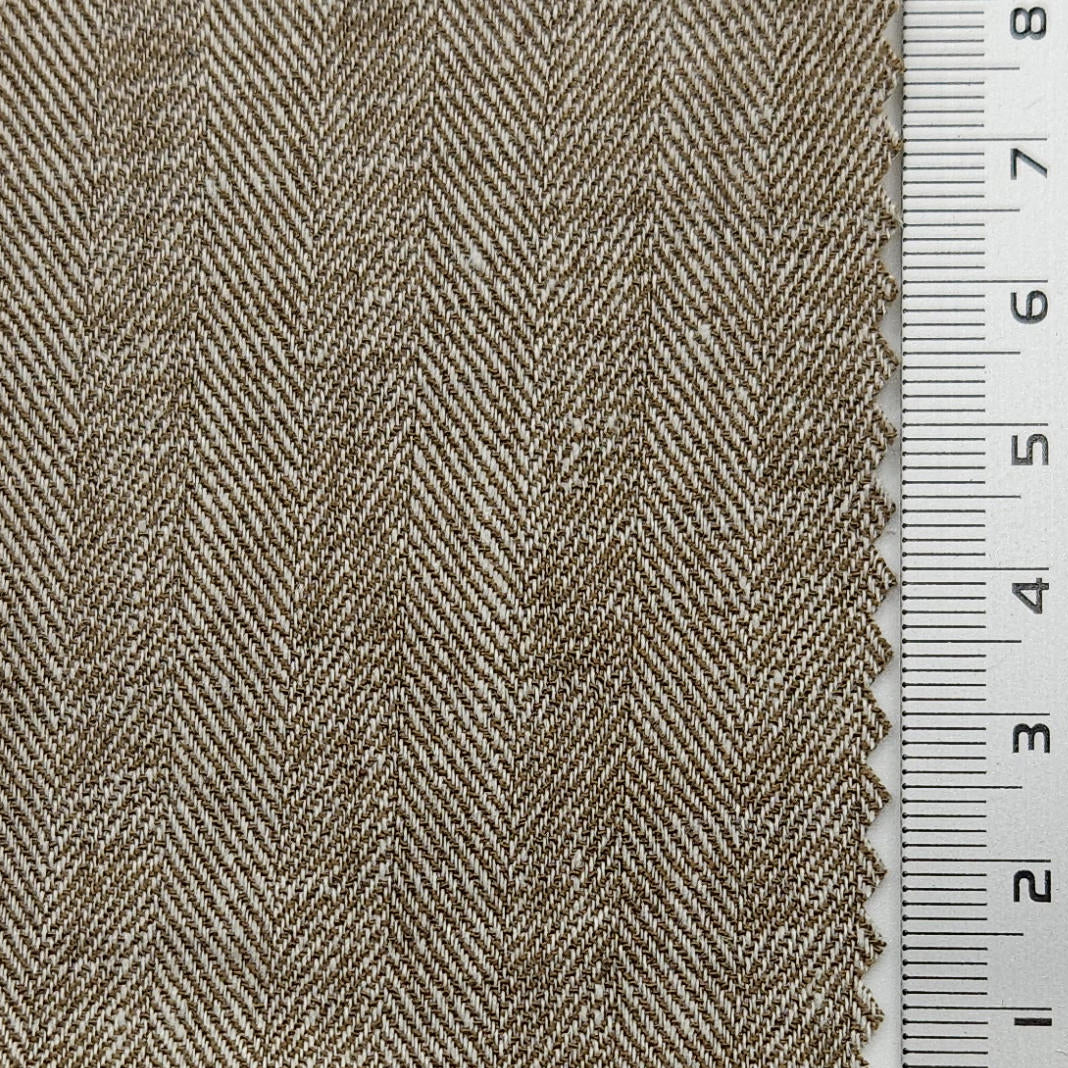 Herringbone Enzyme Washing Rayon Spandex Cotton Linen Woven Fabric - FAB 1652 - 15.Jambalaya