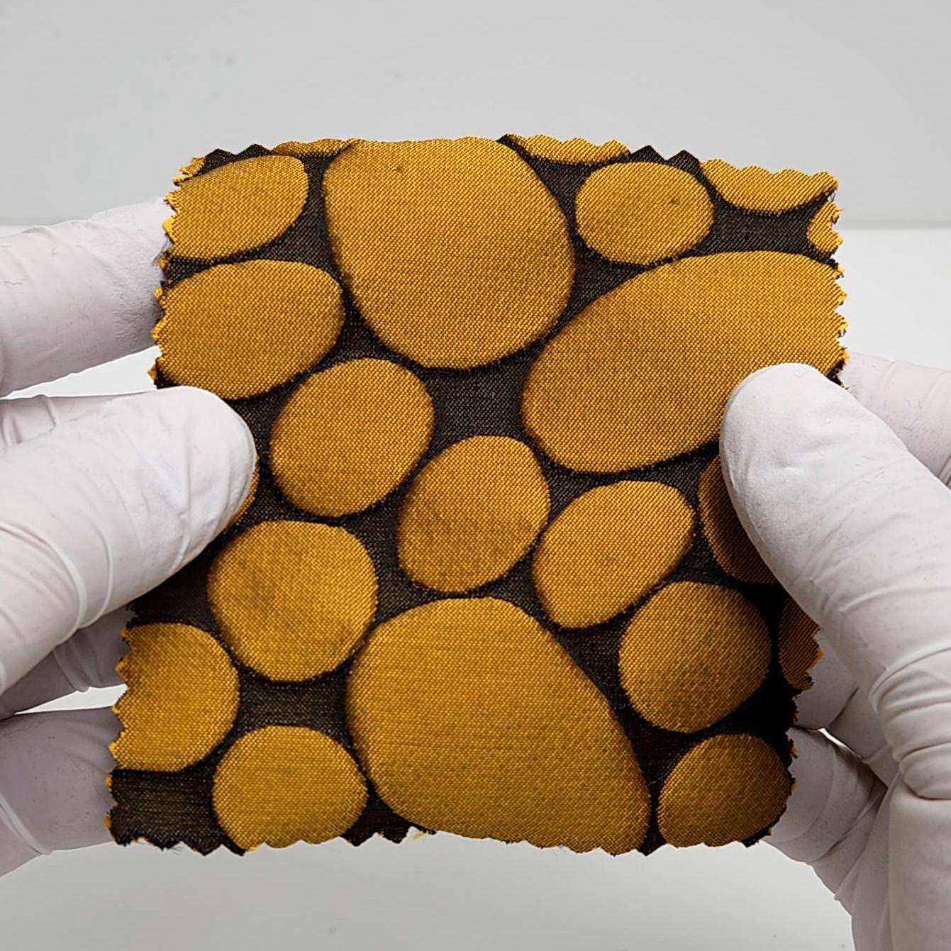 1.Mustard-2.Grey Pink-3.Red-4.Green-5.Navy - Dot Jacquard YarnDyed Polyester Woven Fabric - FAB 1623