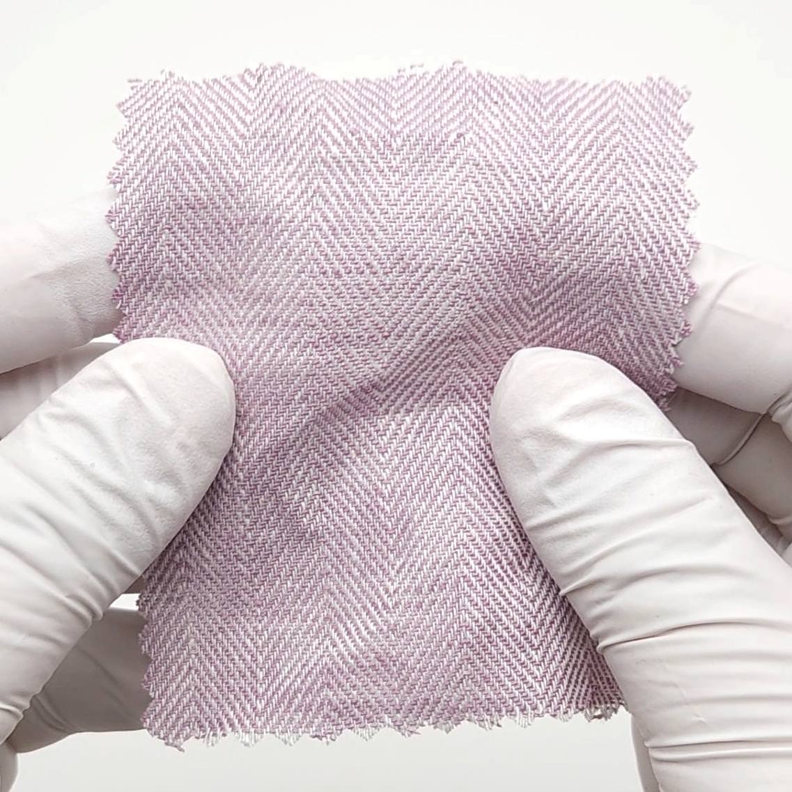 Herringbone YarnDyed Linen Rayon Woven Fabric - FAB1650 - 1.Maverick-2.Rose-3.Periwinkle-4.Heather-5.Clam Shell-6.Barley White-7.Raffia-8.Tasman-9.Arrowtown-10.Napa