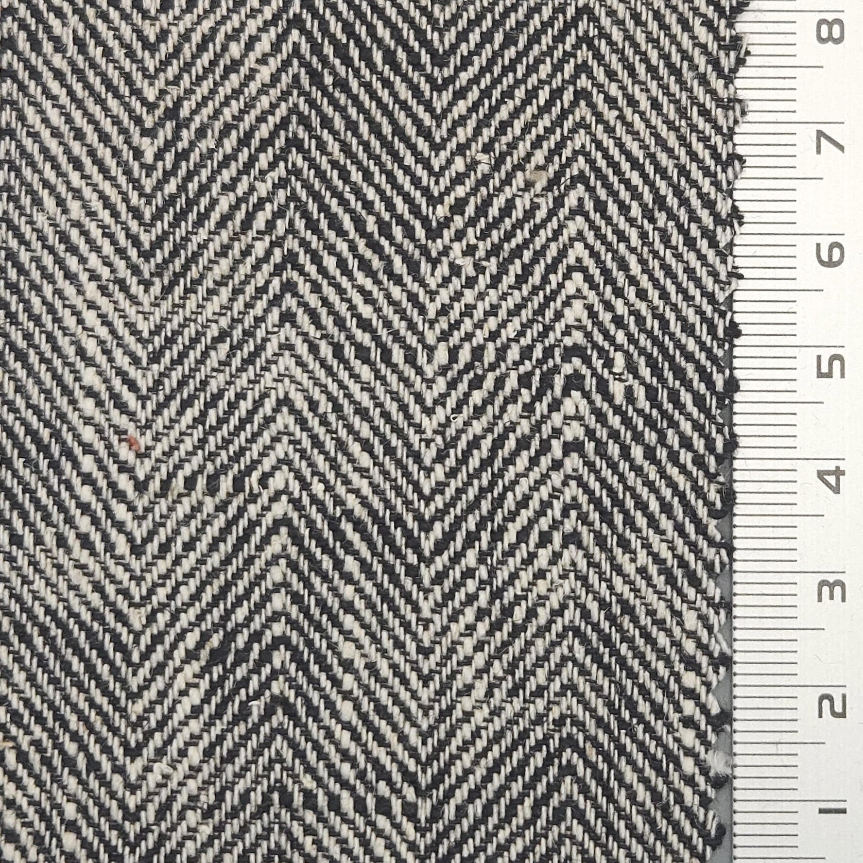8s Herringbone Washing YarnDyed Cotton Linen Woven Fabric - FAB 1676 - 16.Black