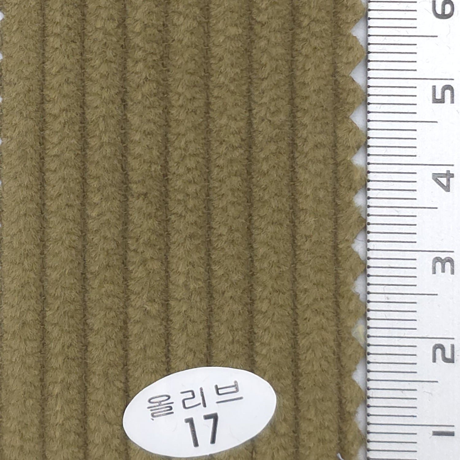 Dark Khaki - 6Wale Solid Corduroy Cotton Woven Fabric - FAB 1656