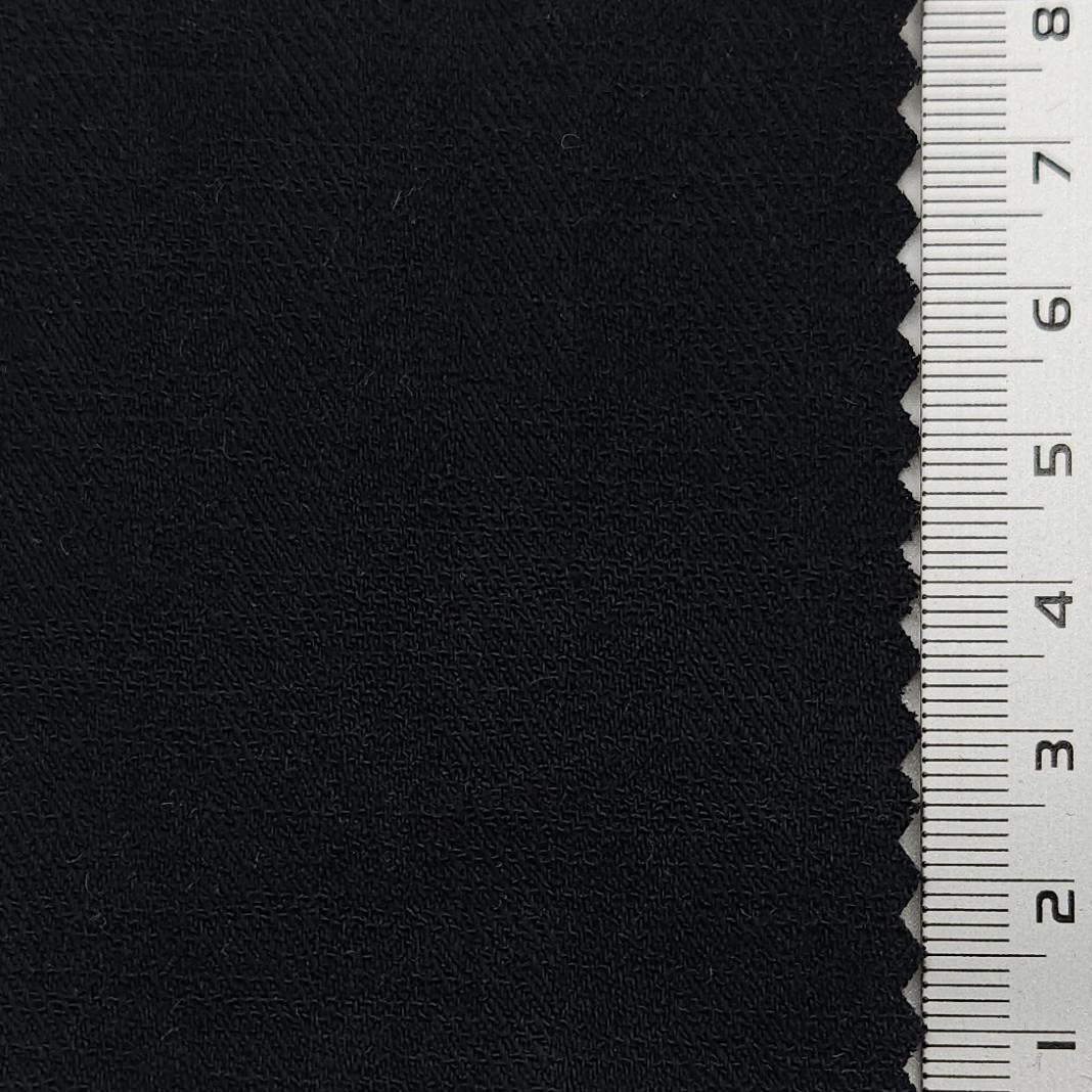 Herringbone Enzyme Washing Rayon Spandex Cotton Linen Woven Fabric - FAB 1652 - 17.Black Russian