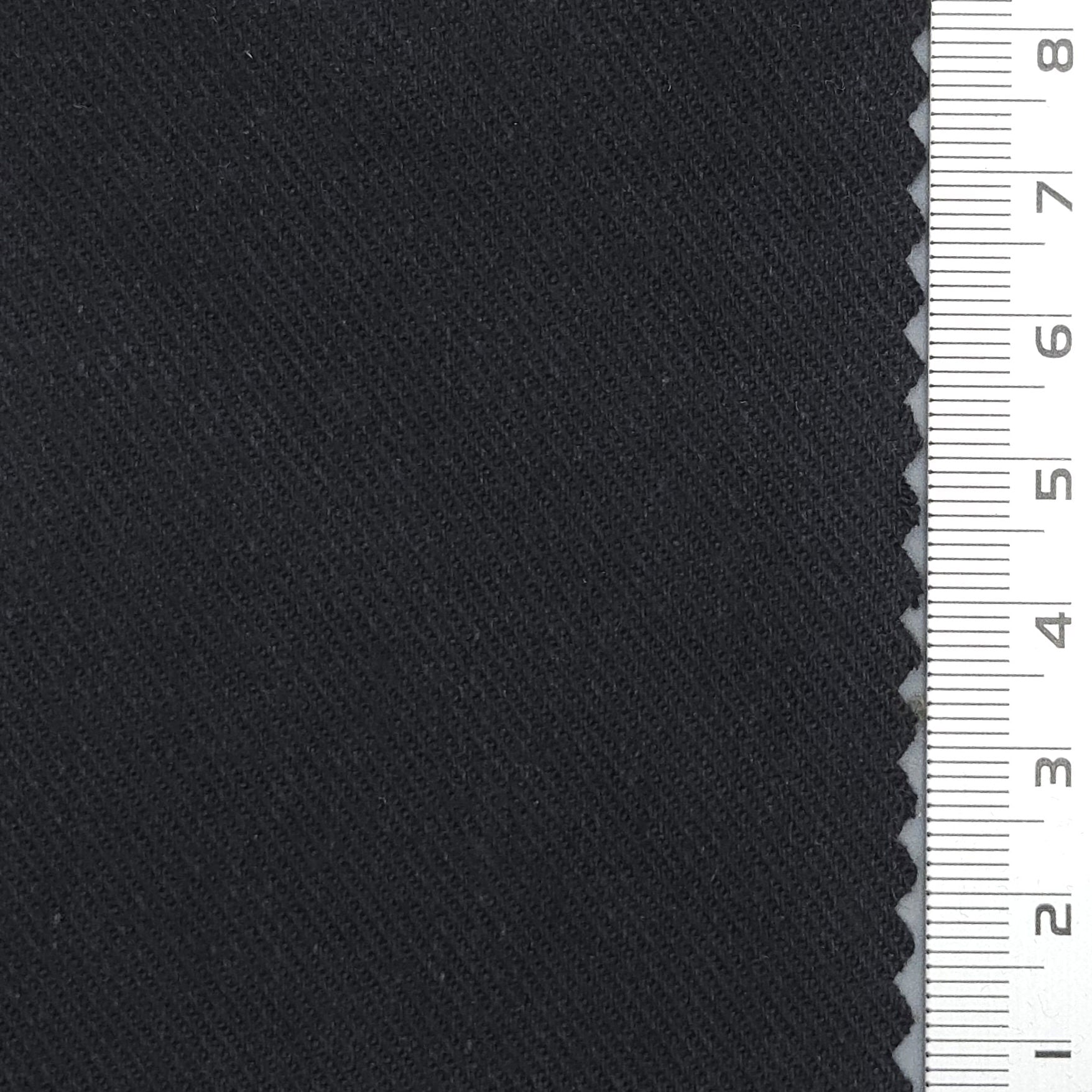 Solid Enzyme Twill Washing Cotton Spandex Woven Fabric - FAB 1668 - 18.Black