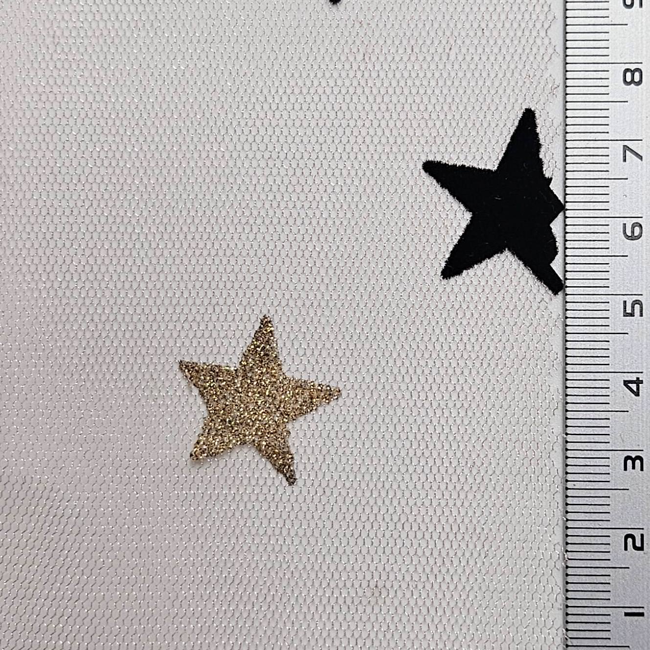 Star Flocked Mesh Metallic Polyester Knit Fabric - FAB 1610 - 1.Pink