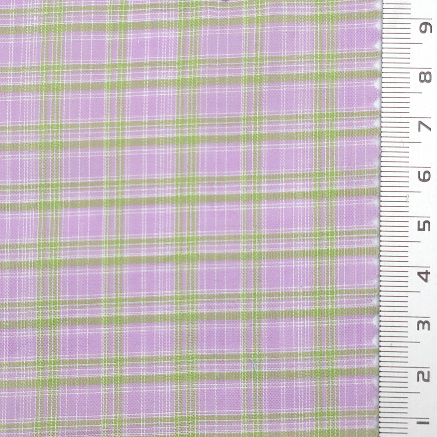 1.Lime Green-2.Periwinkle Blue-3.Baby Pink-4.Apricot-5.Spring Green - Washing Check Cotton Poly Woven Fabric - FAB 1831