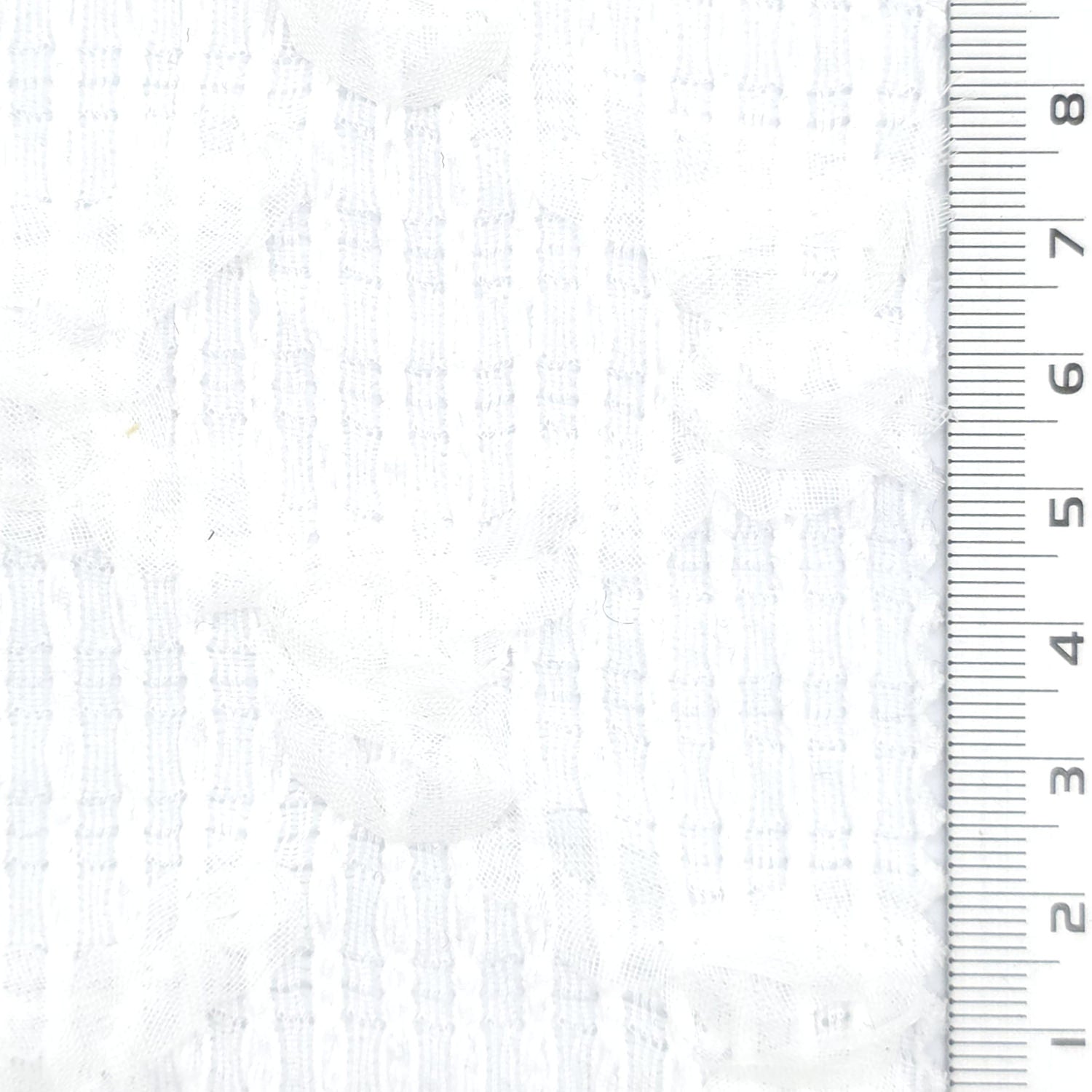 White - Medium Weight Raised Ribbon Textured Poly Span Jacquard Woven Fabric - FAB 1933