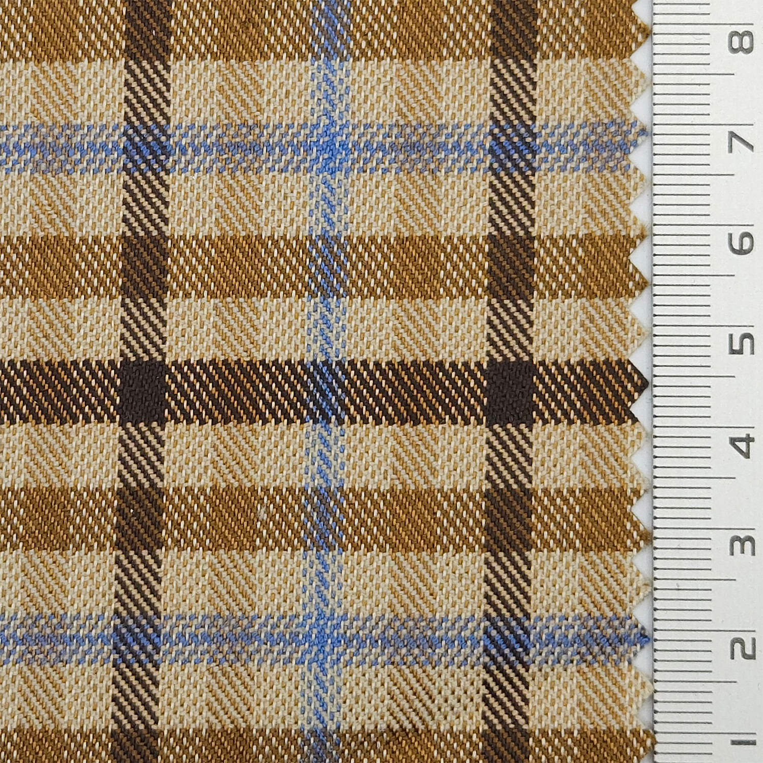 1.Brown and blue plaid-2.Teal/turquoise and white plaid-3.Khaki and brown plaid-4.Navy blue and tan plaid-5.Coral pink and red plaid - Tartan Plaid Check YarnDyed Spandex Polyester Woven Fabric - FAB 1807