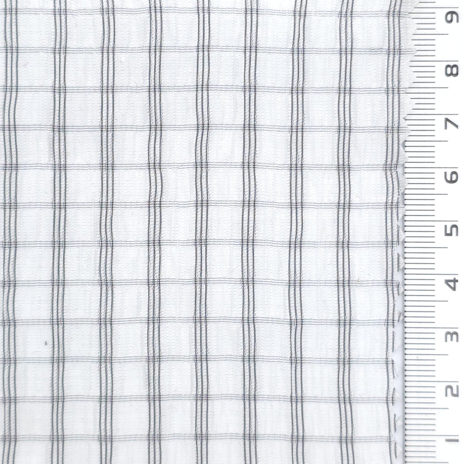 White - Very Lightweight Crinkle Windowpane Tencel Nylon Woven Fabric - FAB 1926