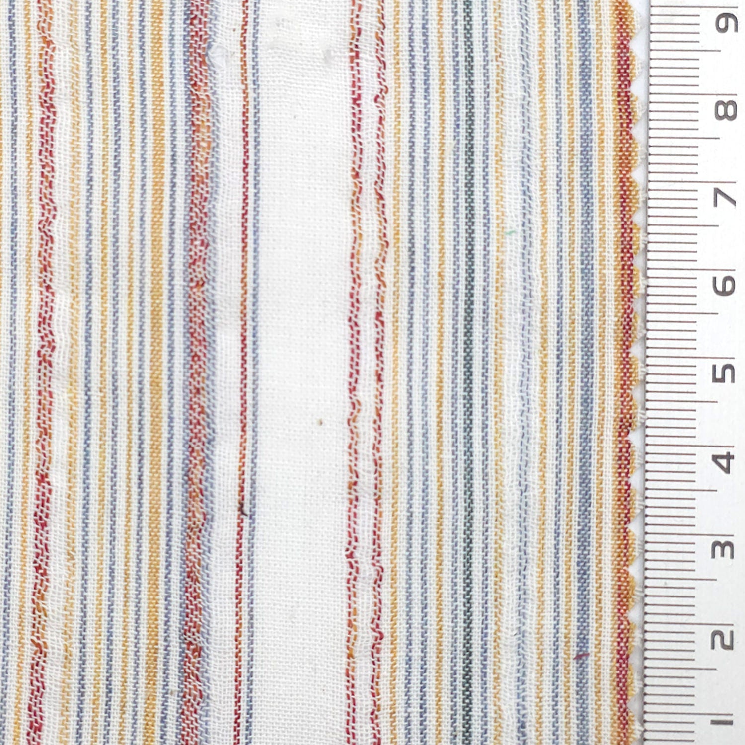 1.White-2.Rose Pink-3.Ash Gray-Swatch - Multi Color Striped Textured Cotton Poly Woven Fabric - FAB 1827