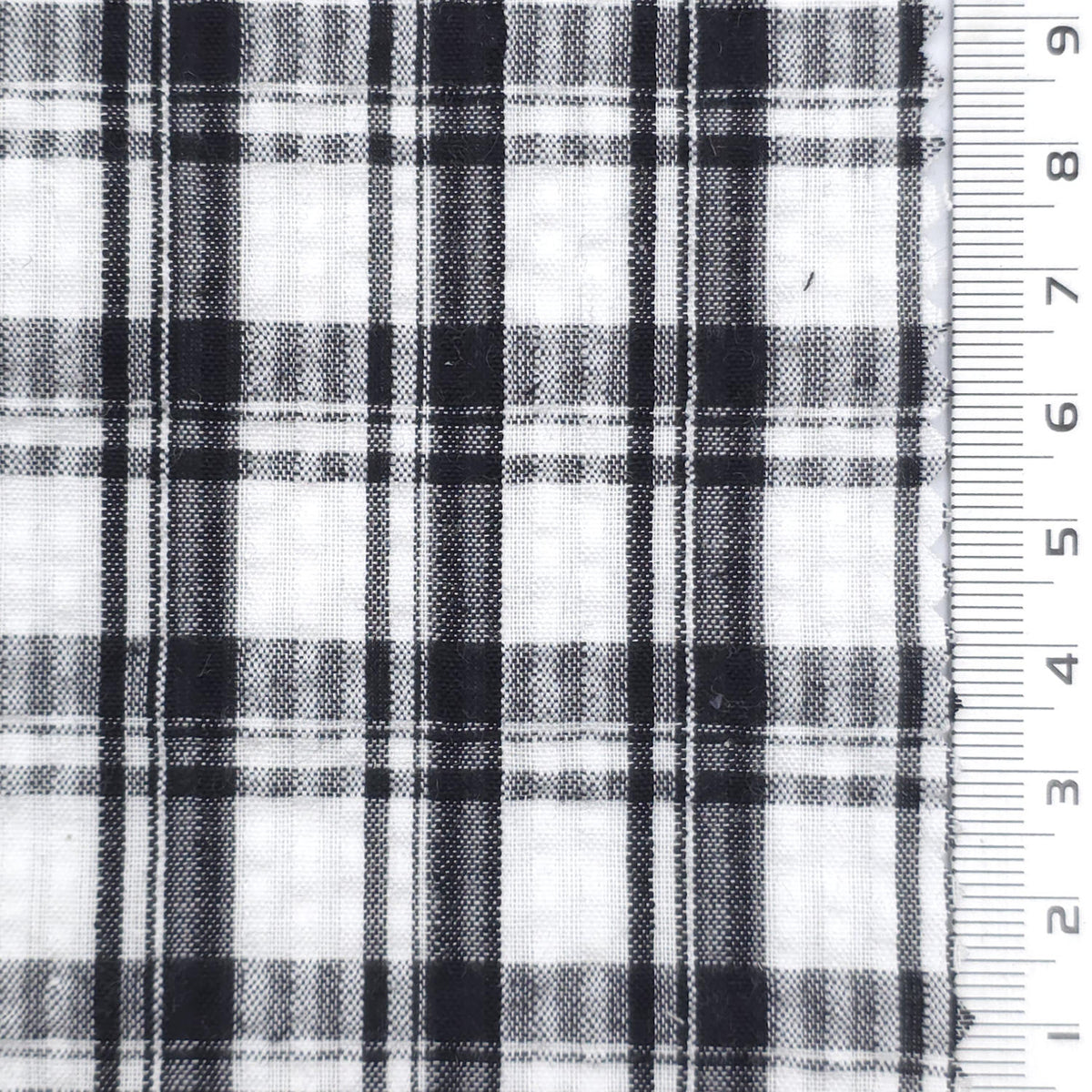 1: Black-2: Blue-3: Navy Blue-4: Black-Swatch - Lightweight Crisp Check Cotton Poly Shirting Woven Fabric - FAB 1925
